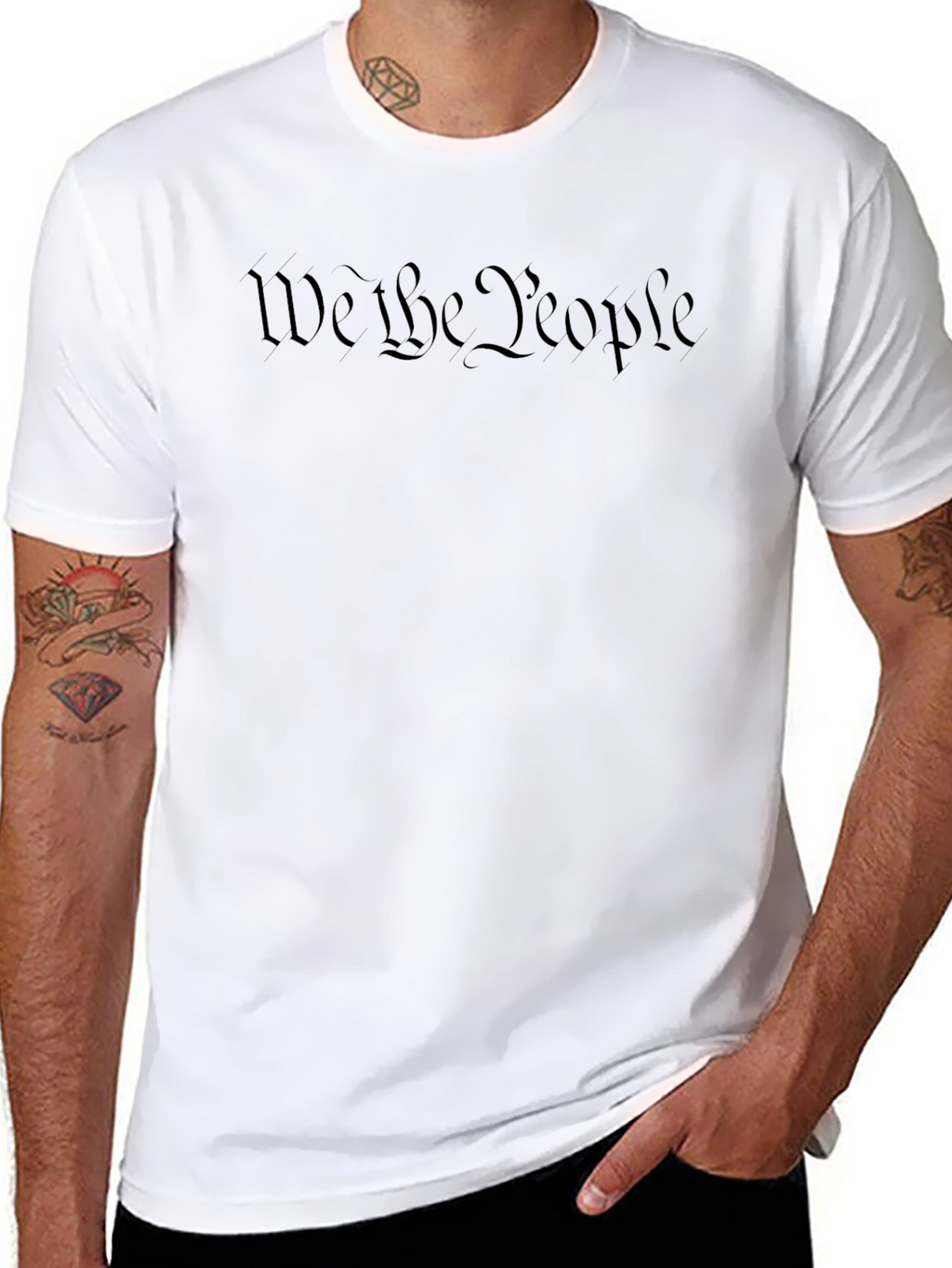 We The People Black Graphic Tee
