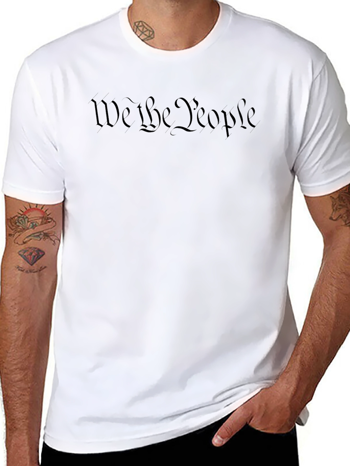 We The People Black Graphic Tee
