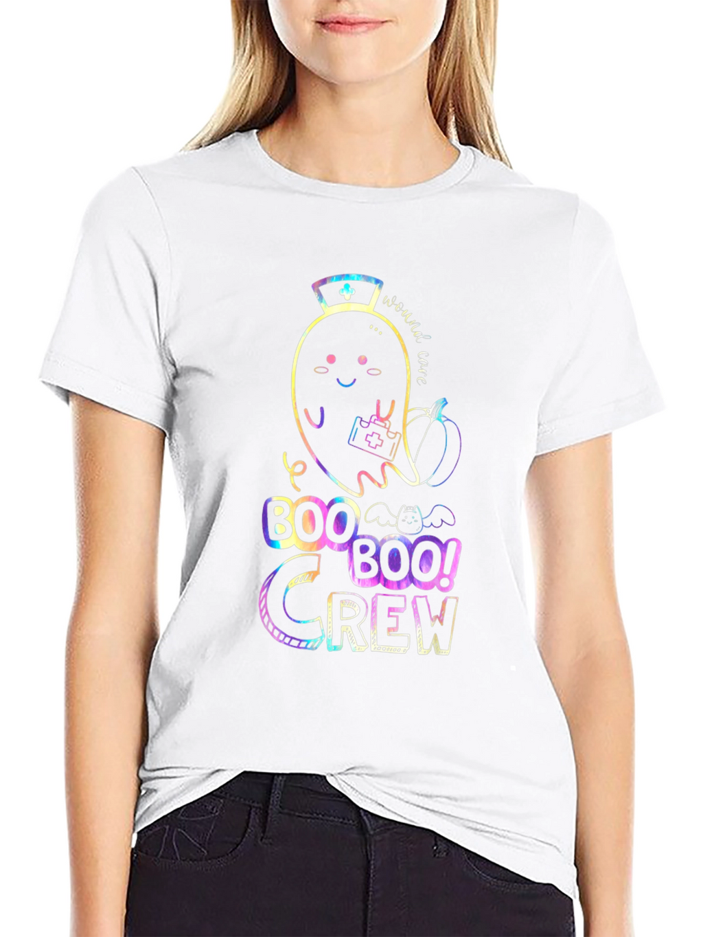 Boo Crew Halloween Nurse Ghost T-Shirt