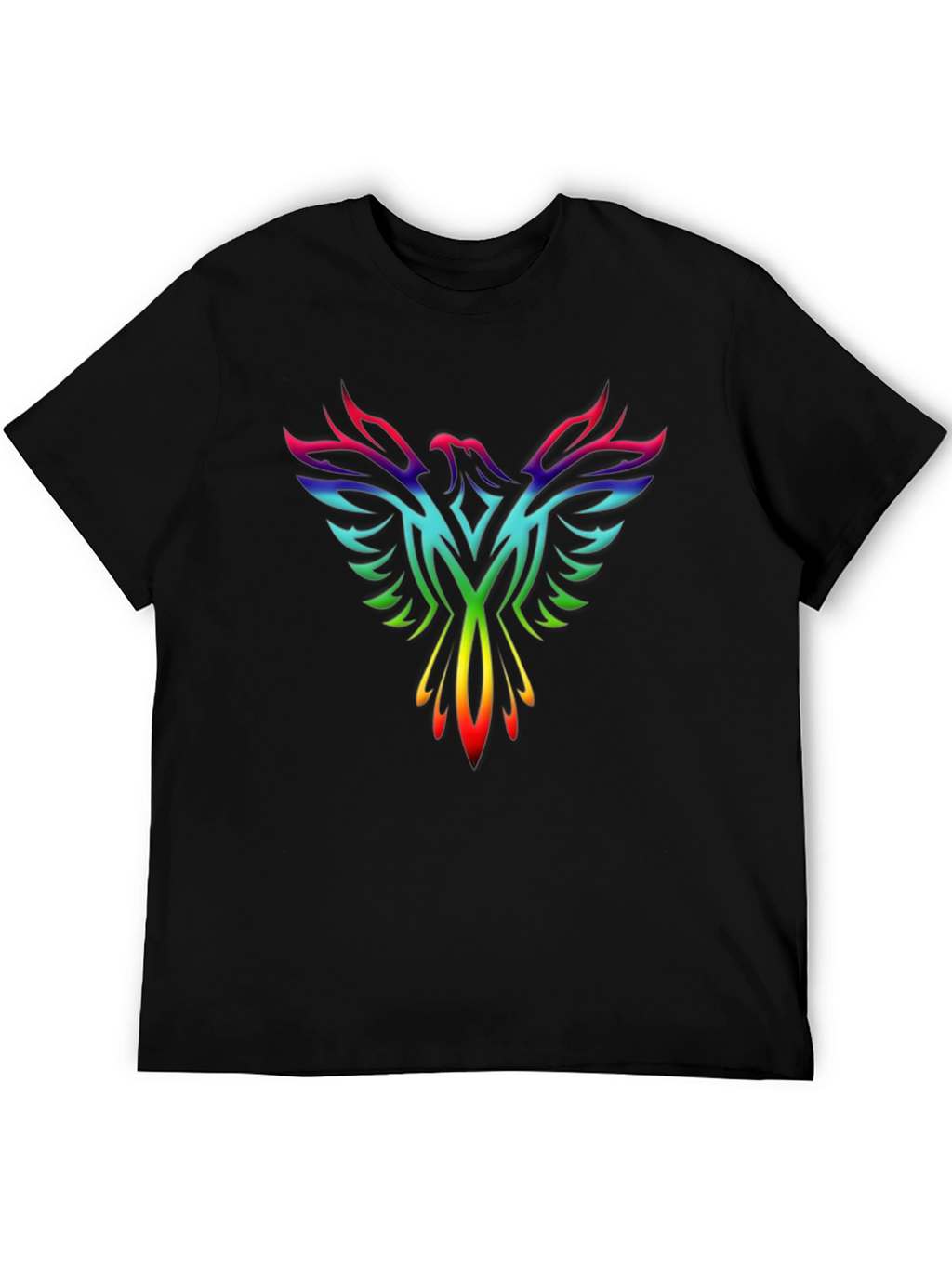 Rainbow Phoenix Graphic Tee - Black T-Shirt