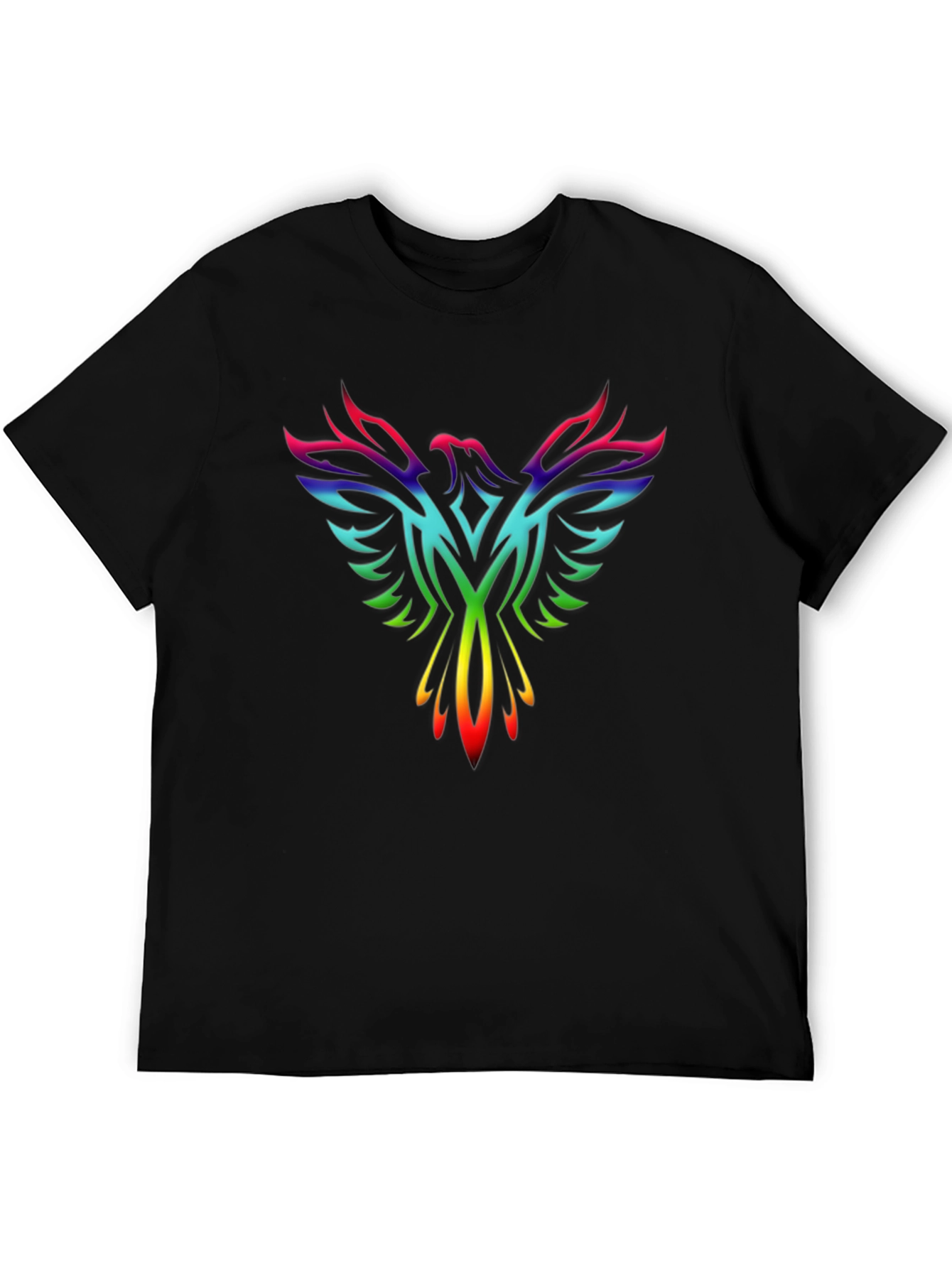 Rainbow Phoenix Graphic Tee - Black T-Shirt