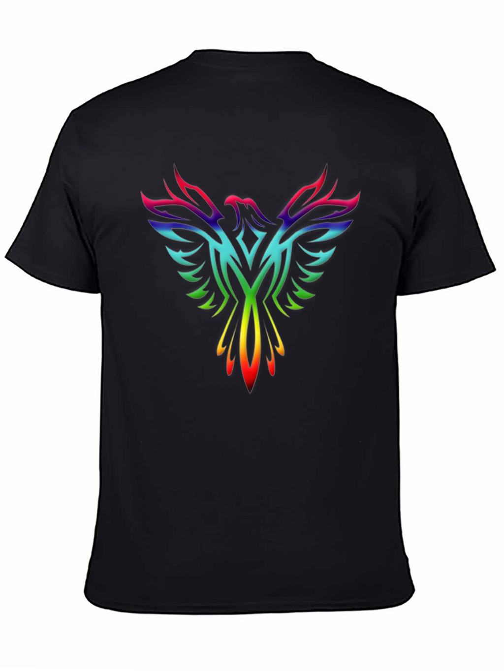 Rainbow Phoenix Graphic Tee - Black T-Shirt