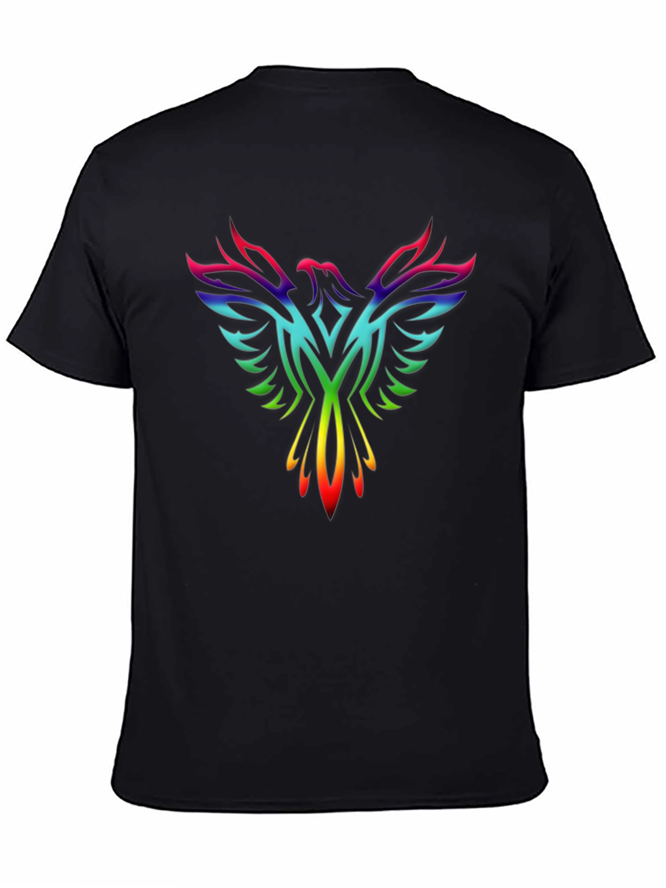 Rainbow Phoenix Graphic Tee - Black T-Shirt