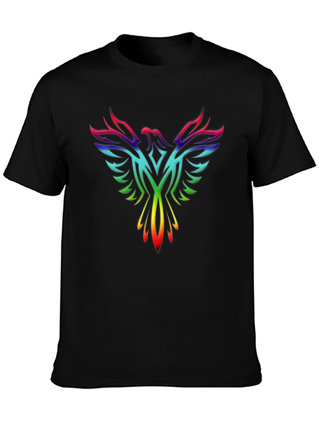 Rainbow Phoenix Graphic Tee - Black T-Shirt
