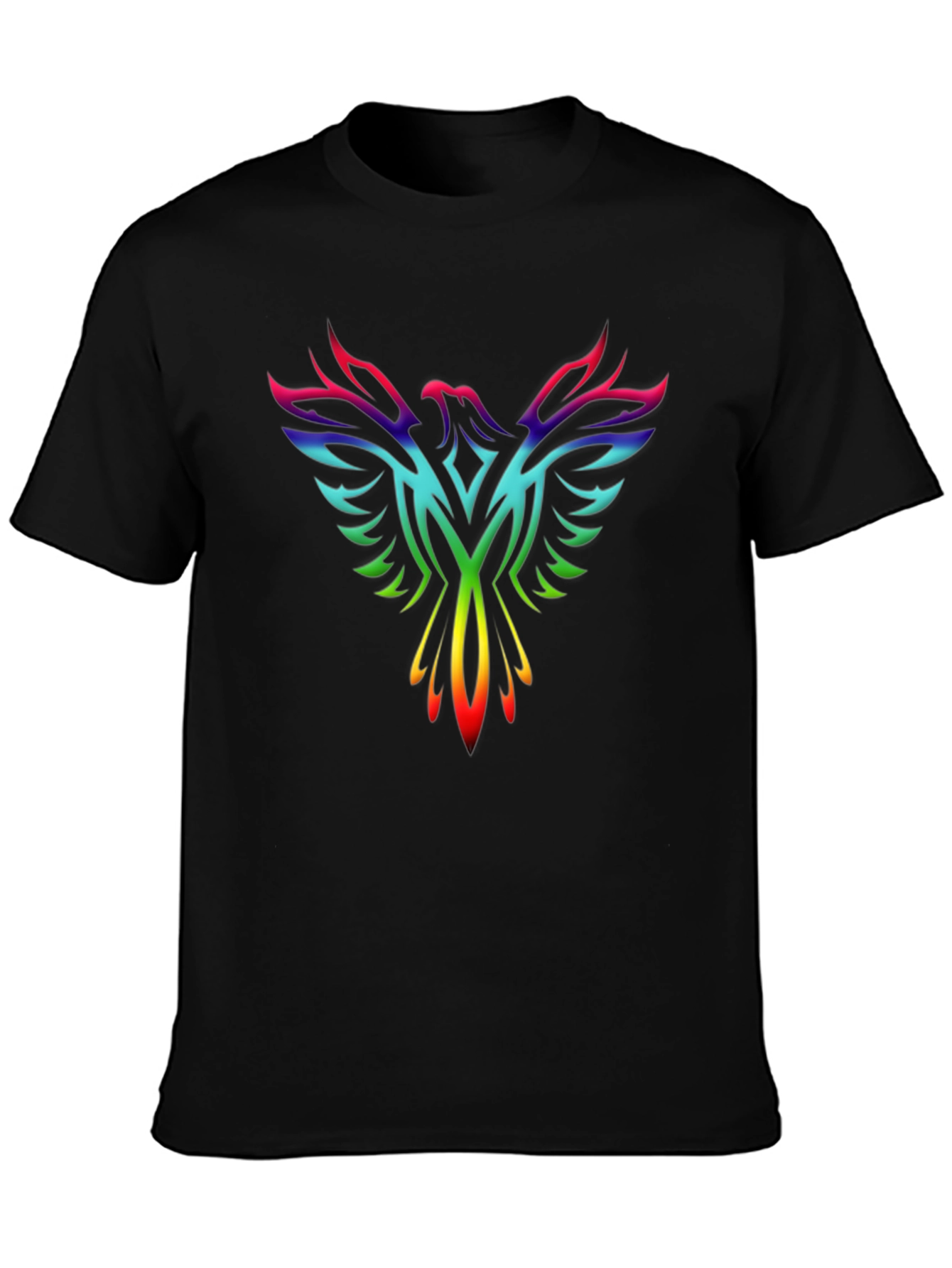 Rainbow Phoenix Graphic Tee - Black T-Shirt