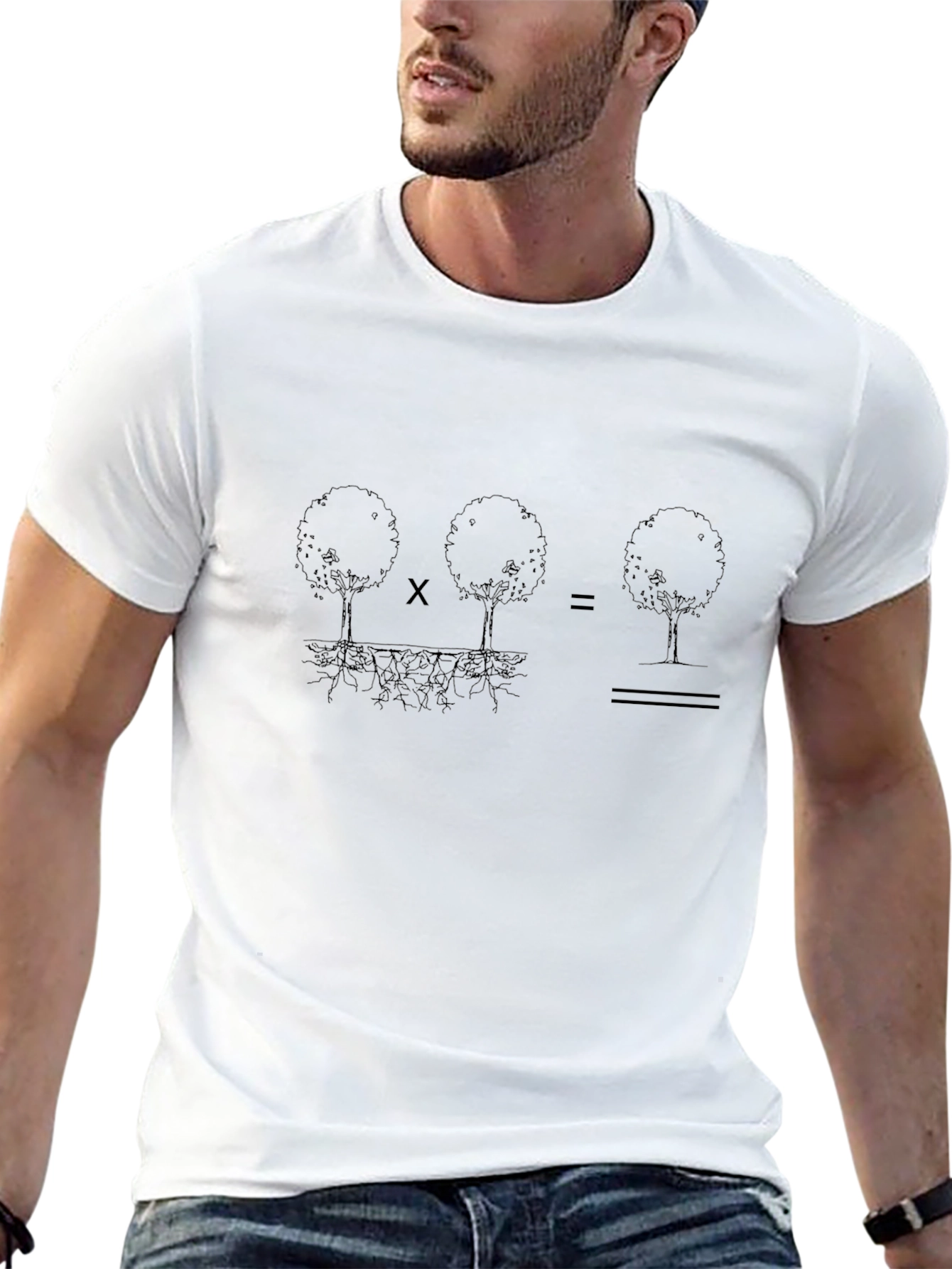 Tree Roots Equation Graphic Tee - Mens Black T-Shirt
