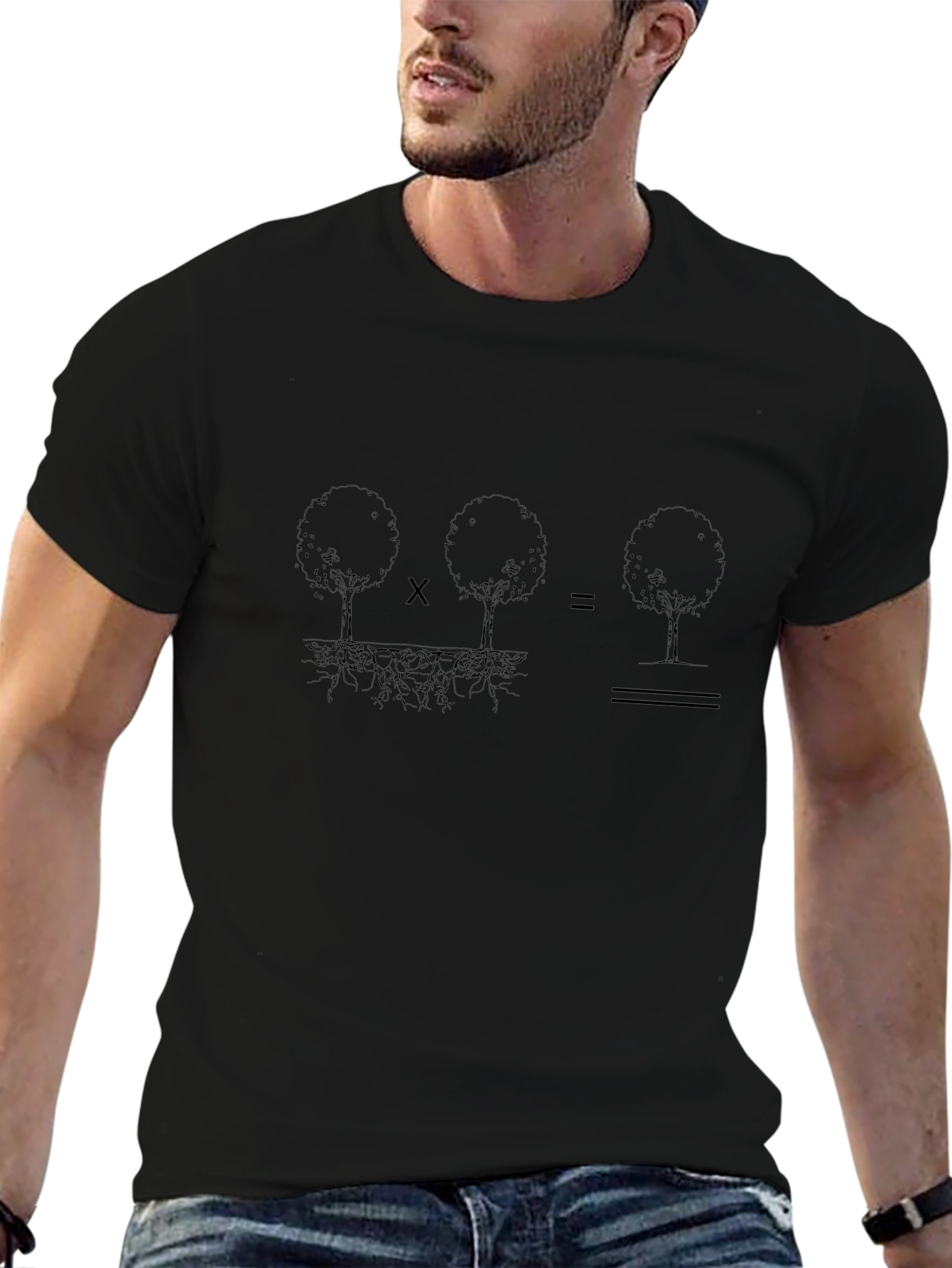 Tree Roots Equation Graphic Tee - Mens Black T-Shirt