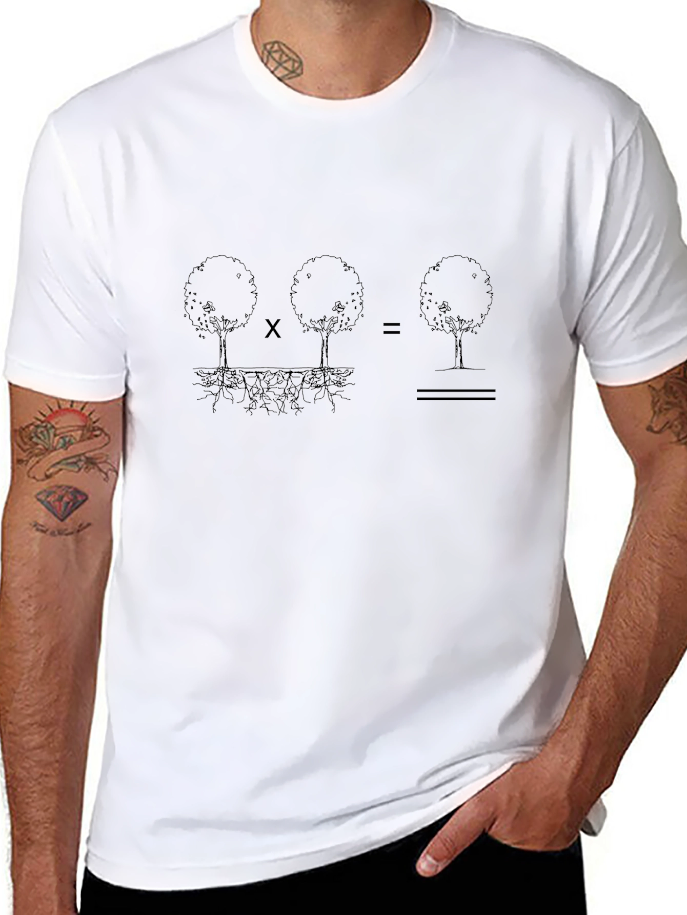 Tree Roots Equation Graphic Tee - Mens Black T-Shirt