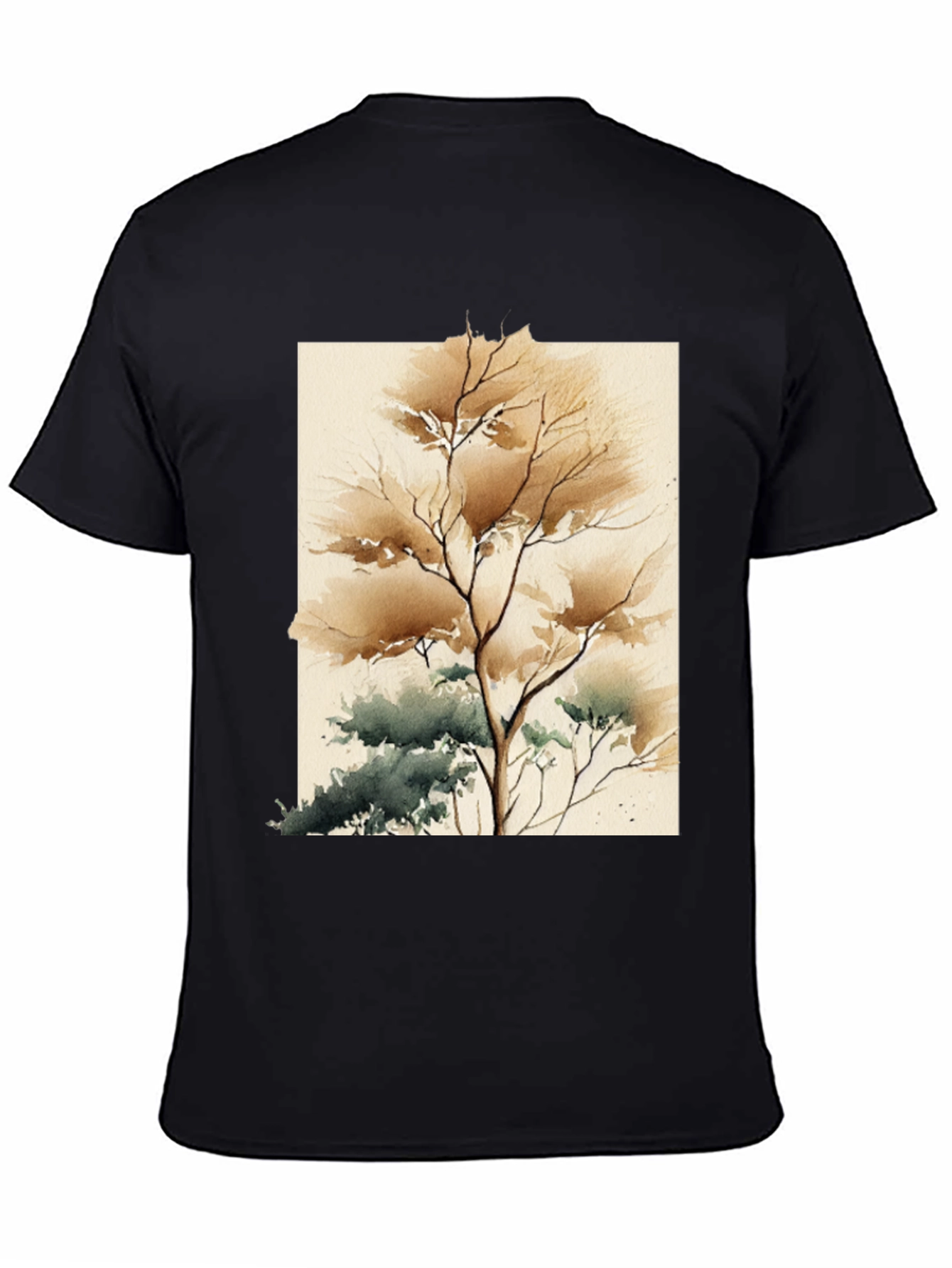 Watercolor Tree Graphic Tee - Artistic Unisex T-Shirt