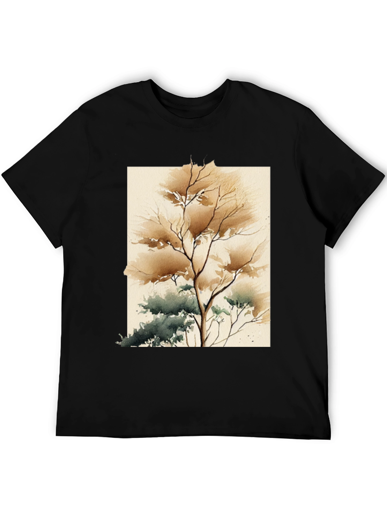 Watercolor Tree Graphic Tee - Artistic Unisex T-Shirt