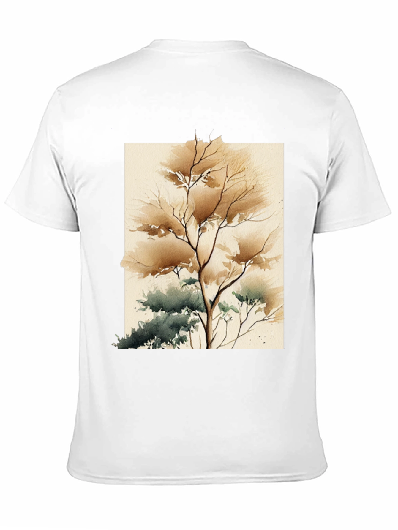 Watercolor Tree Graphic Tee - Artistic Unisex T-Shirt