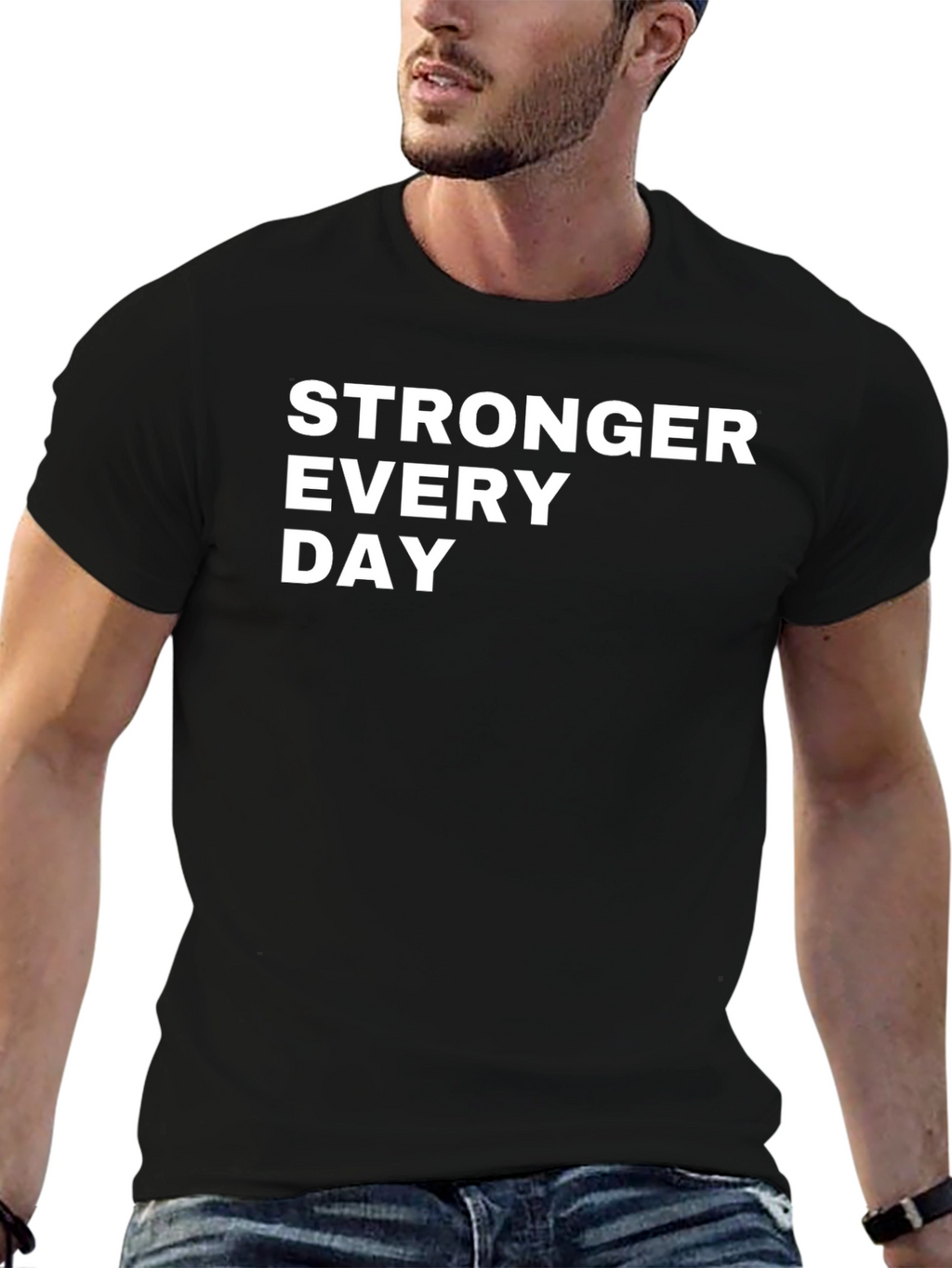 Stronger Every Day Graphic Tee - Black
