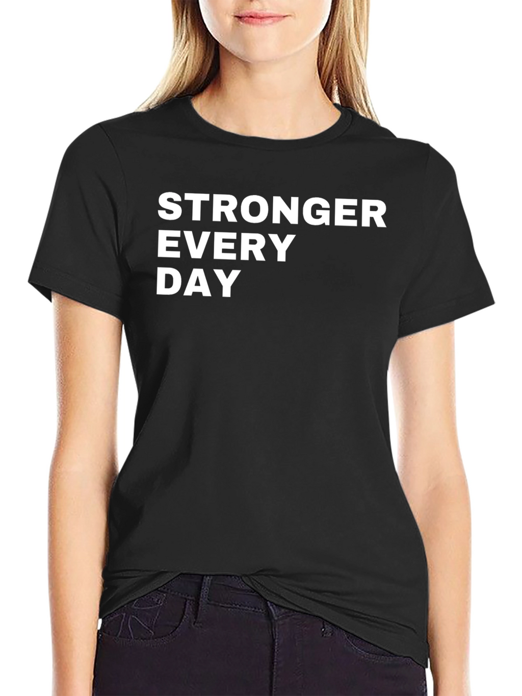 Stronger Every Day Graphic Tee - Black