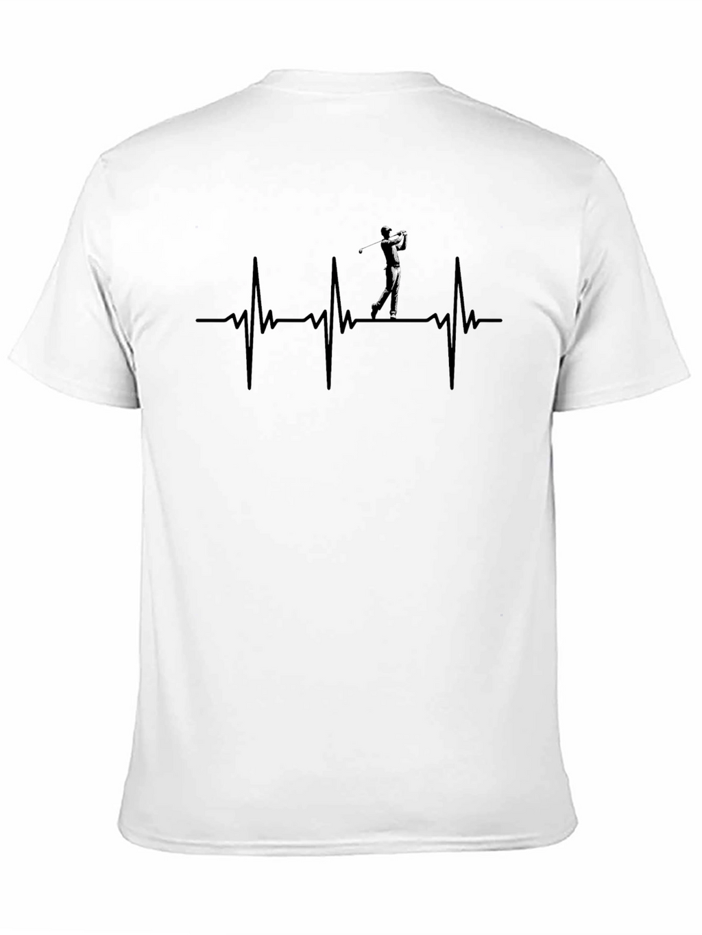 Golf Heartbeat Graphic Tee - Black Cotton T-Shirt