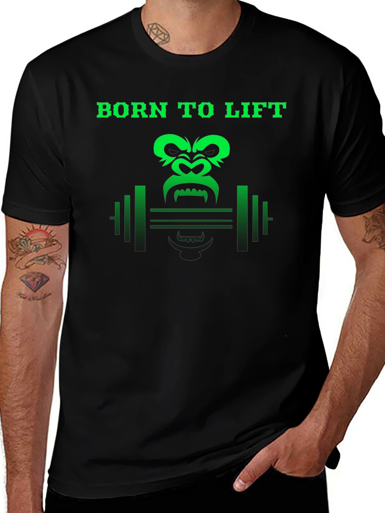 Born To Lift Gorilla Gym Black T-Shirt