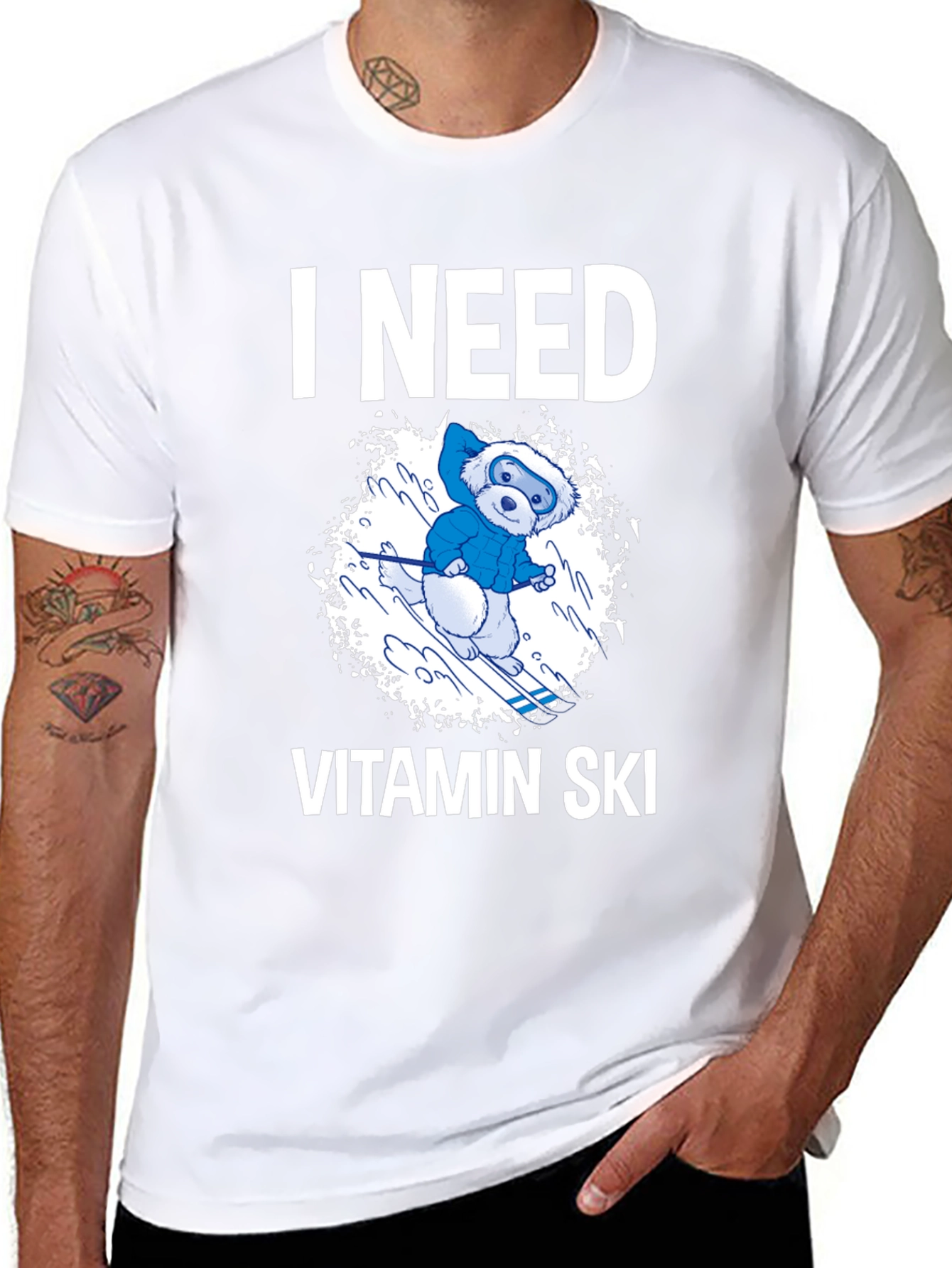 I Need Vitamin Ski T-Shirt - Fun Winter Tee