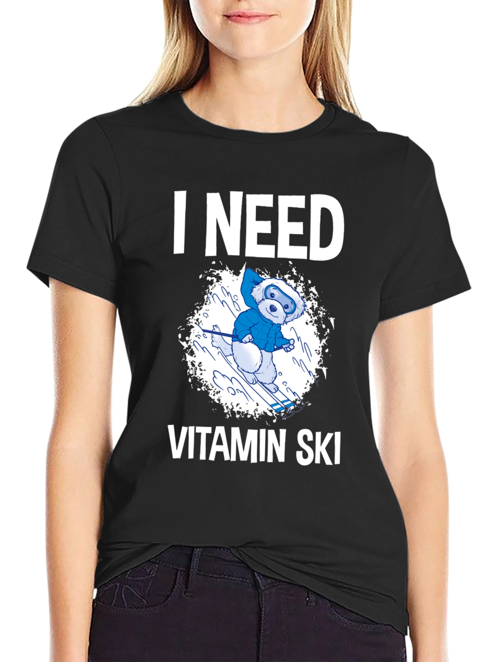 I Need Vitamin Ski T-Shirt - Fun Winter Tee