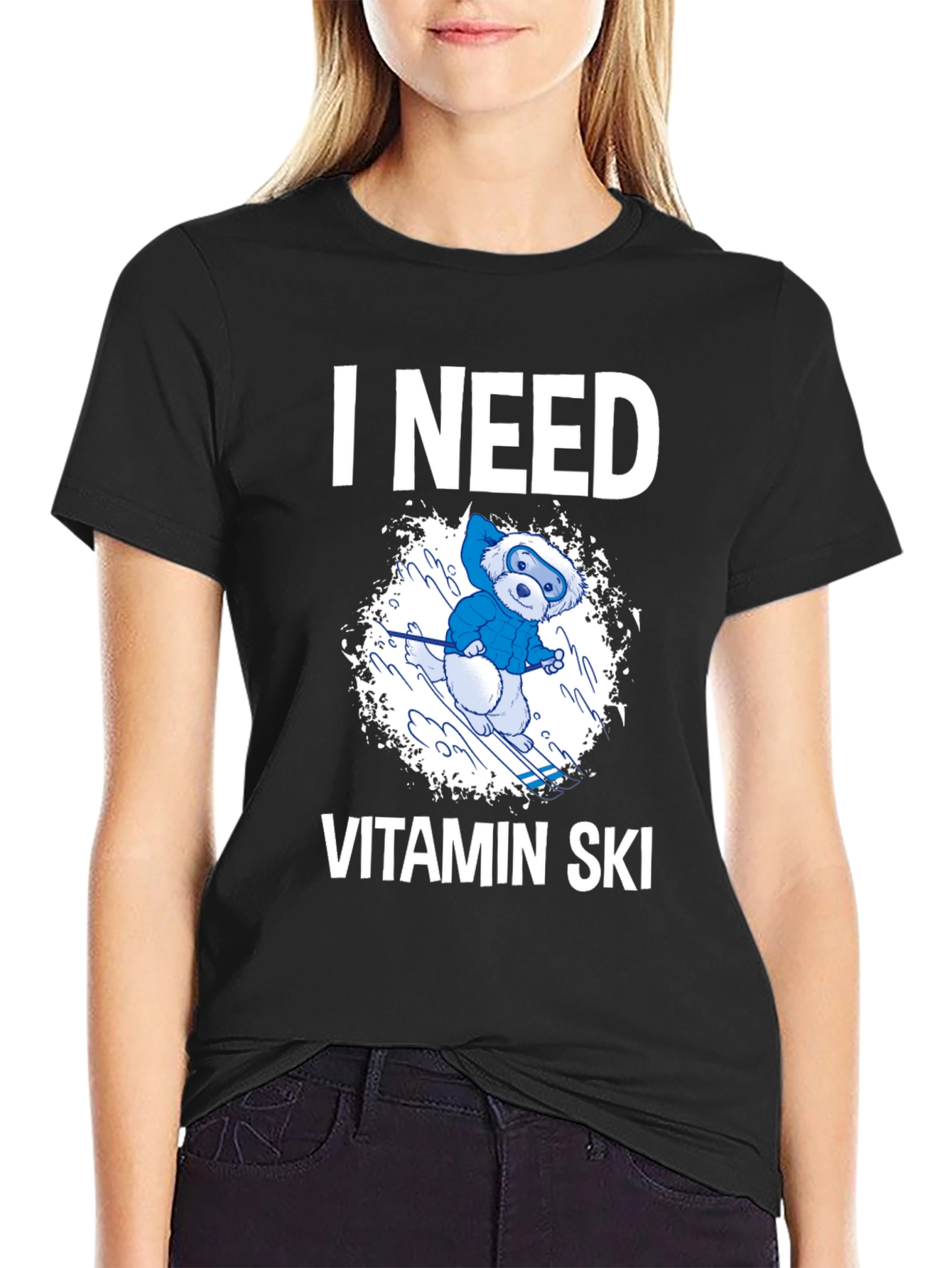 I Need Vitamin Ski T-Shirt - Fun Winter Tee