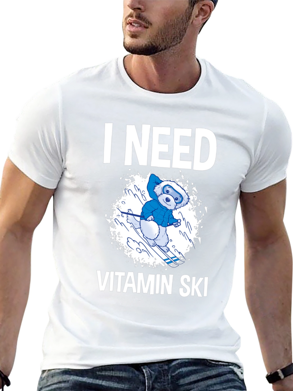 I Need Vitamin Ski T-Shirt - Fun Winter Tee