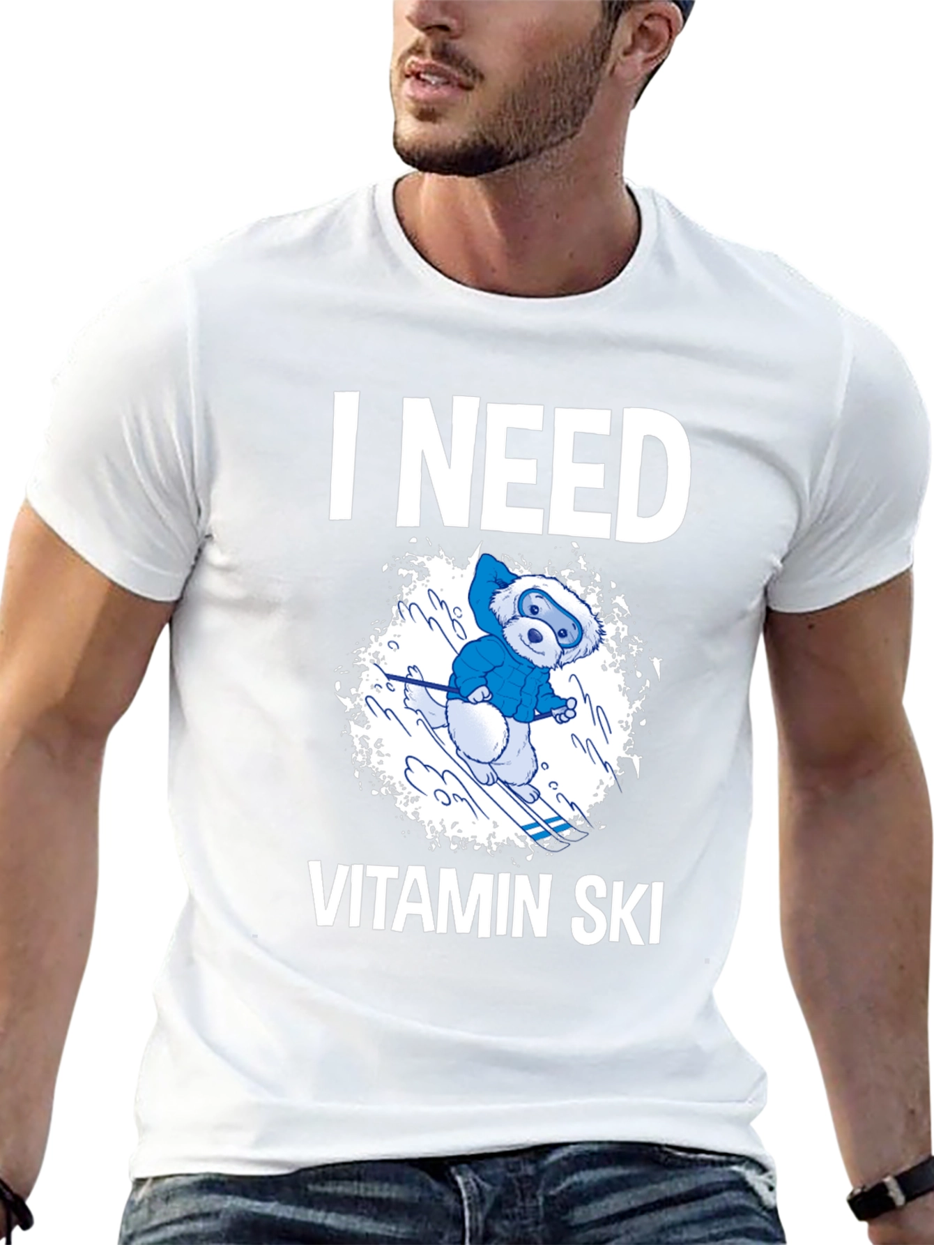 I Need Vitamin Ski T-Shirt - Fun Winter Tee