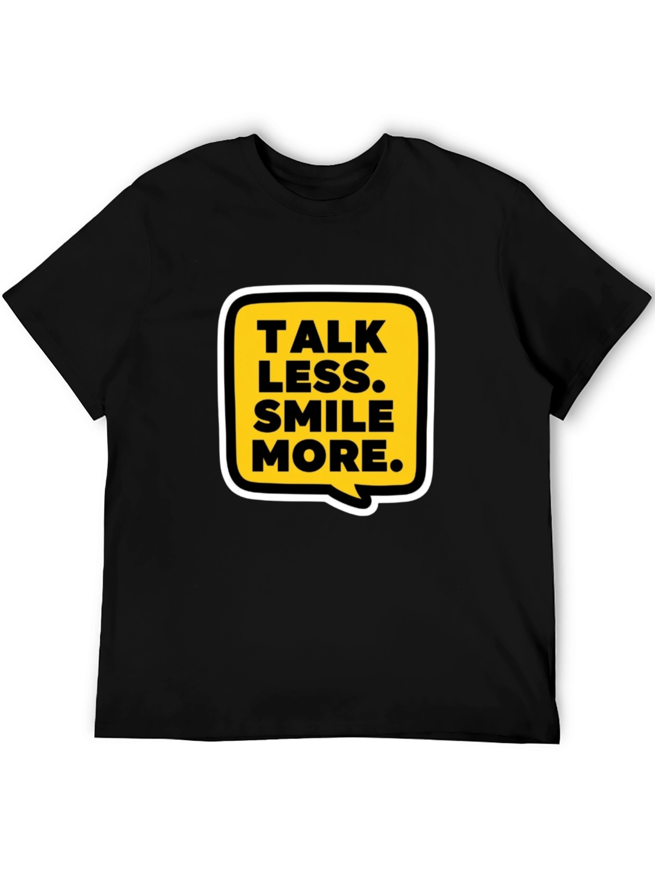 Talk Less Smile More Graphic Tee - Casual Black T-Shirt