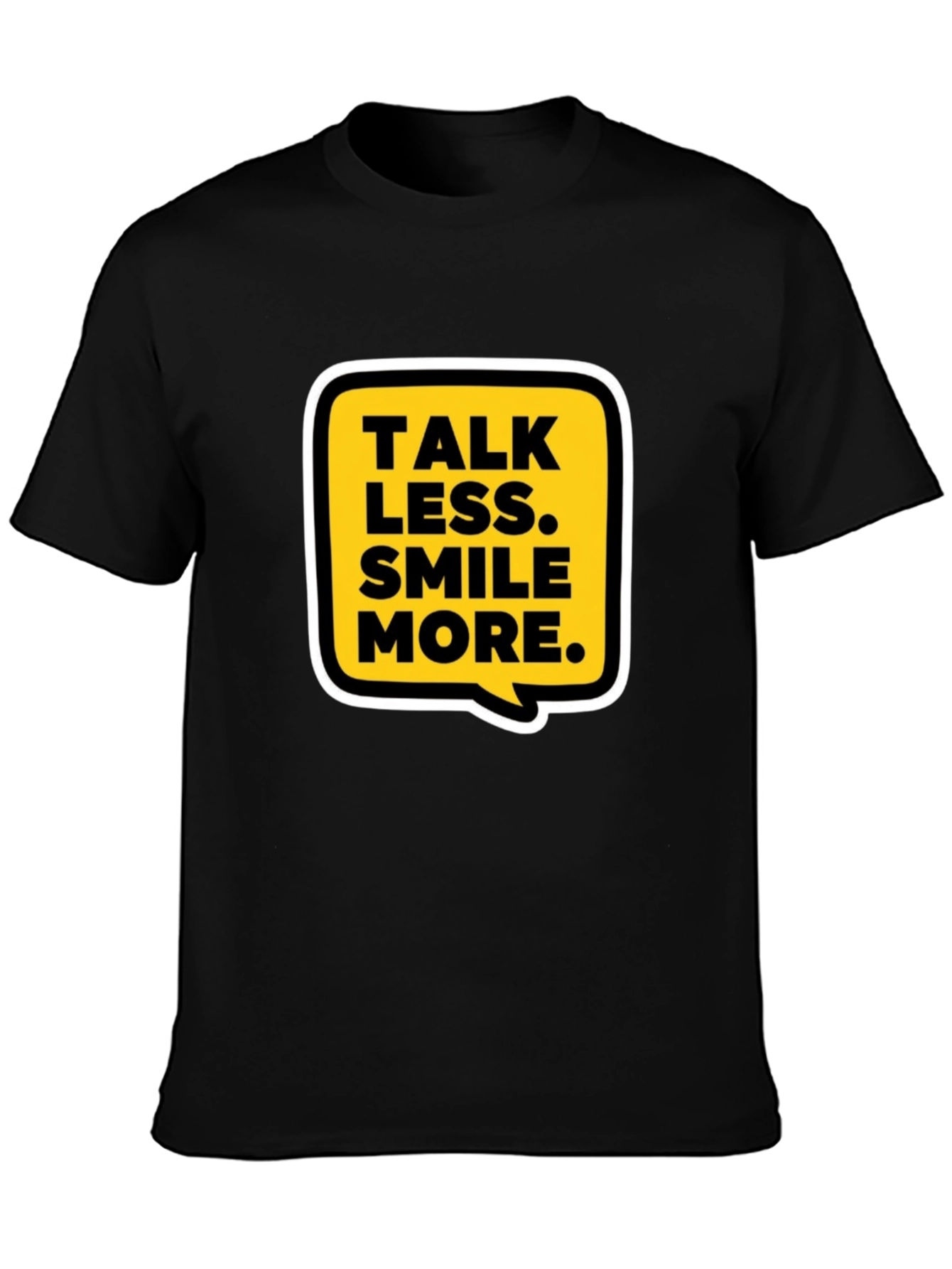 Talk Less Smile More Graphic Tee - Casual Black T-Shirt
