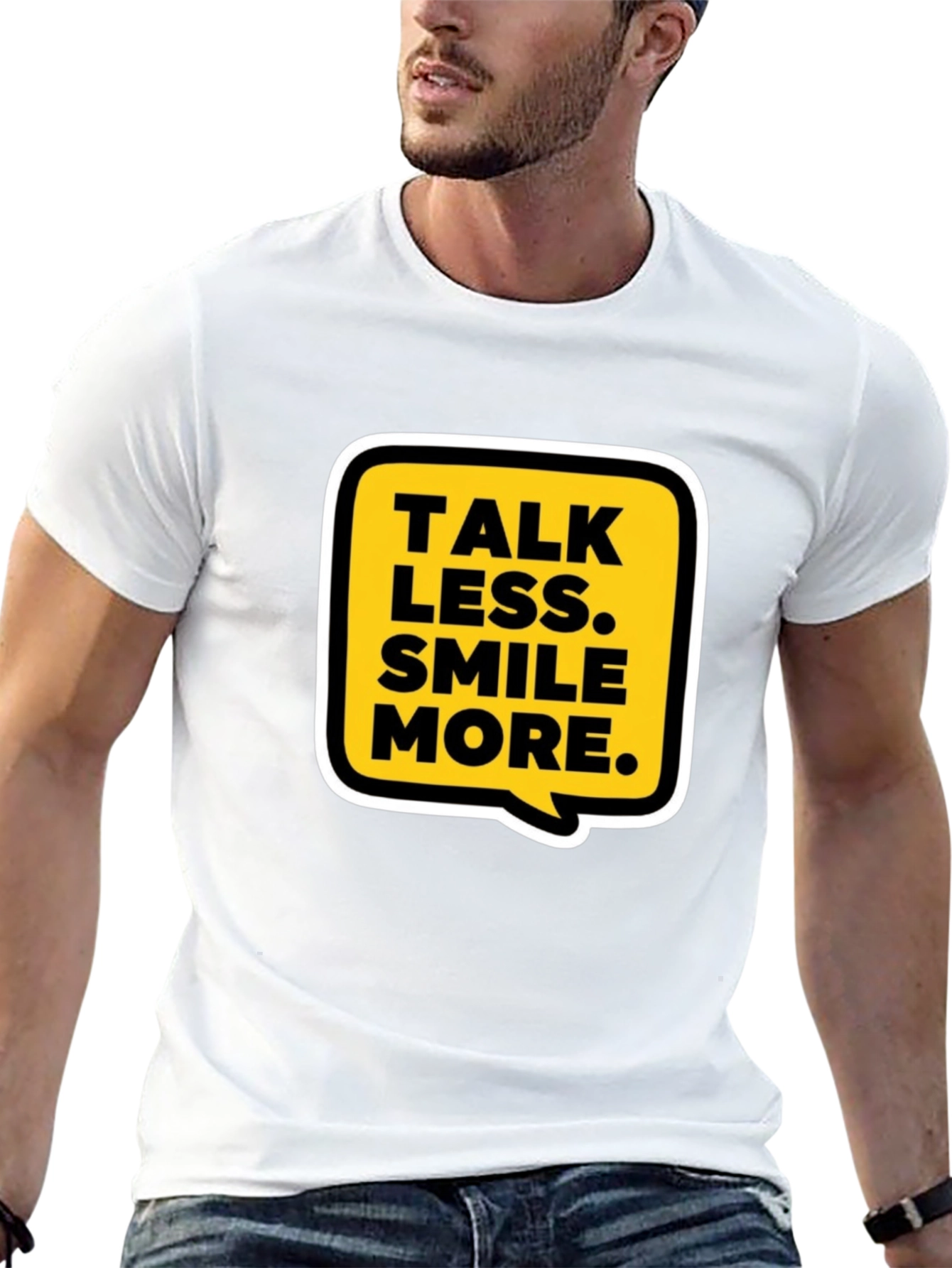 Talk Less Smile More Graphic Tee - Casual Black T-Shirt