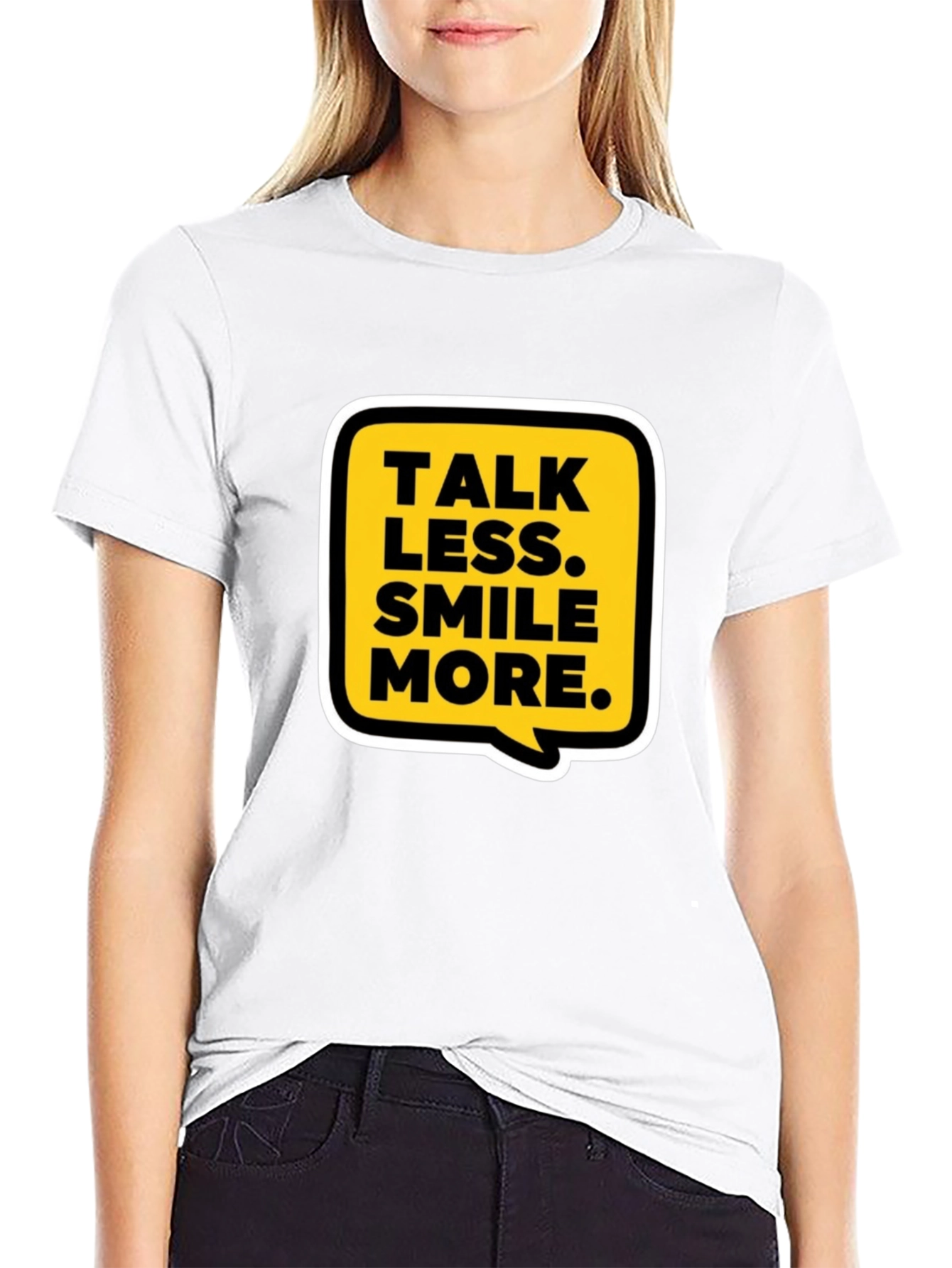 Talk Less Smile More Graphic Tee - Casual Black T-Shirt