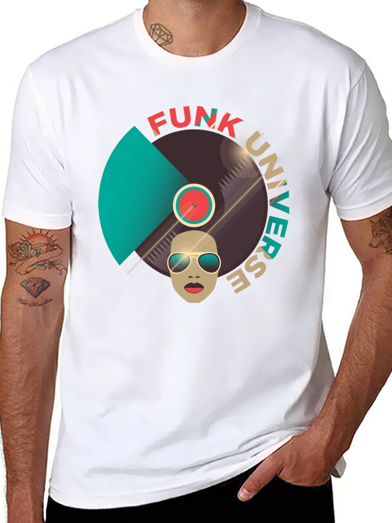 Funk Universe Graphic T-Shirt - Groovy Retro Design