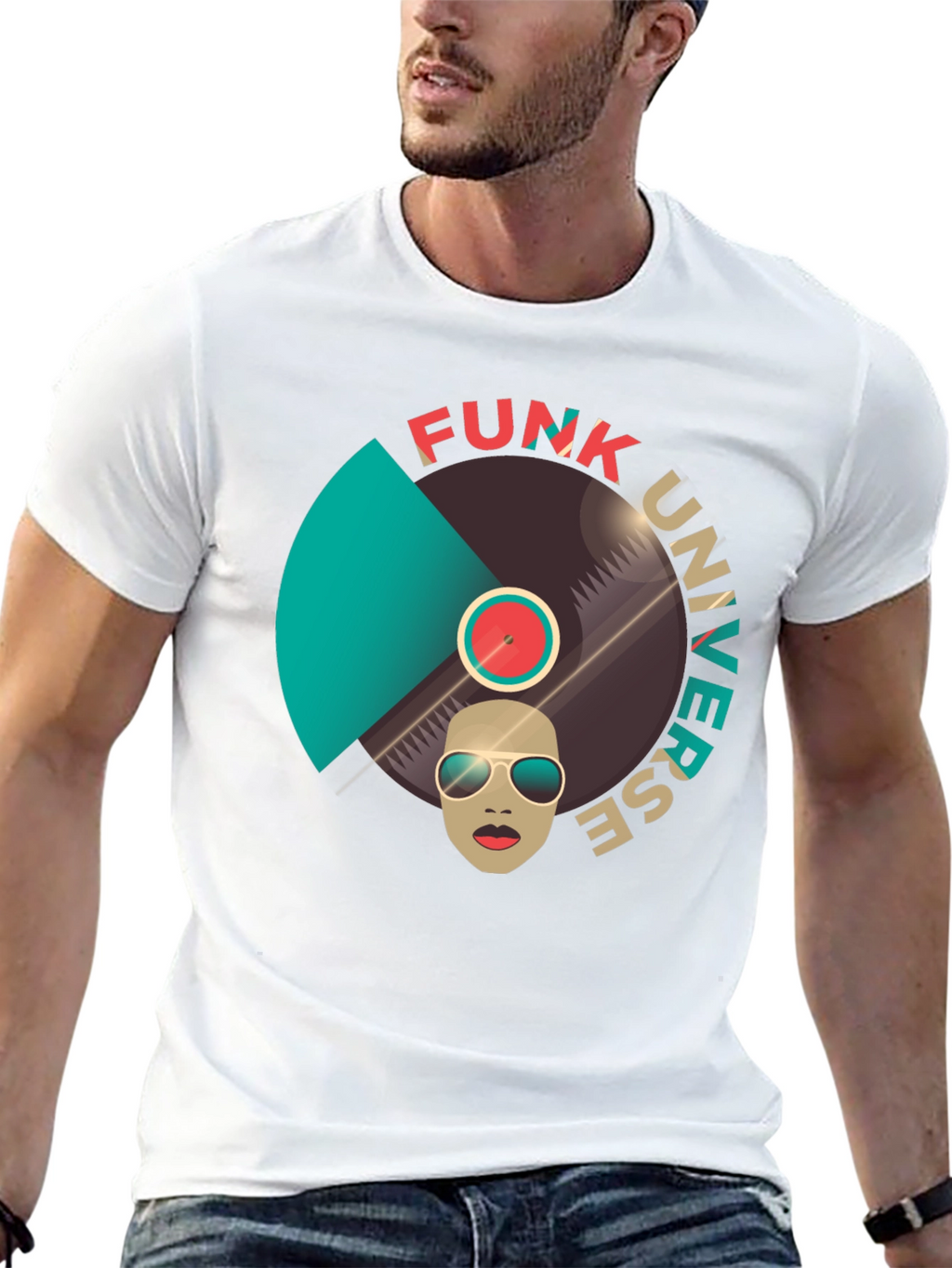 Funk Universe Graphic T-Shirt - Groovy Retro Design