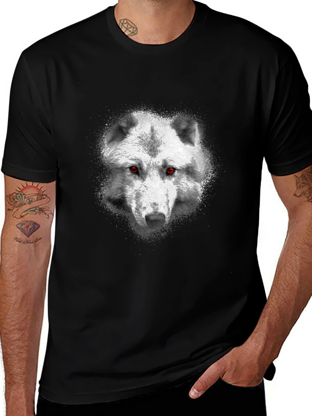 Wolf Head Graphic Black T-Shirt