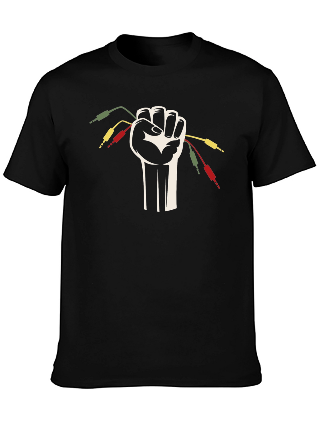Retro Audio Fist Black T-Shirt - Musician Style