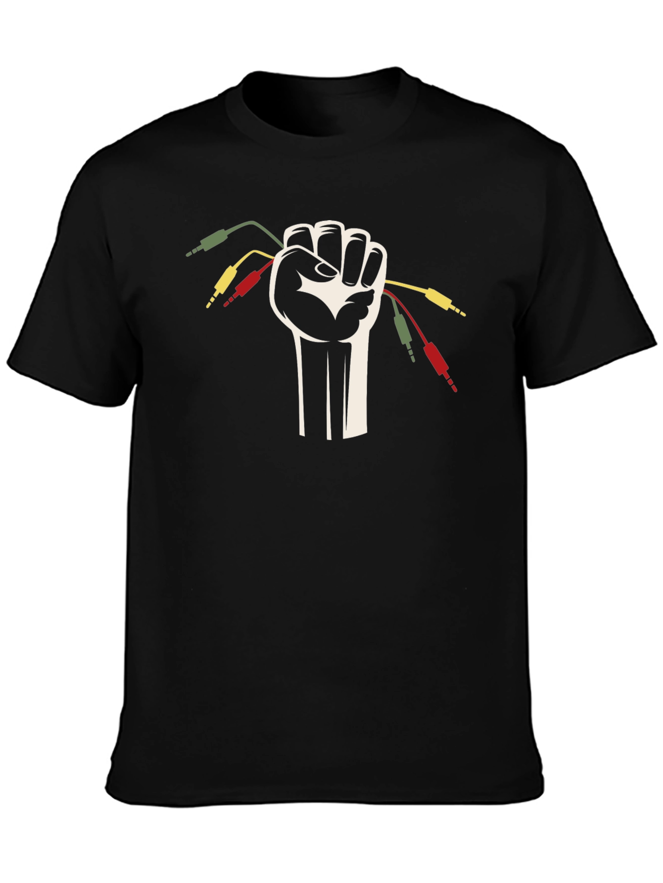 Retro Audio Fist Black T-Shirt - Musician Style