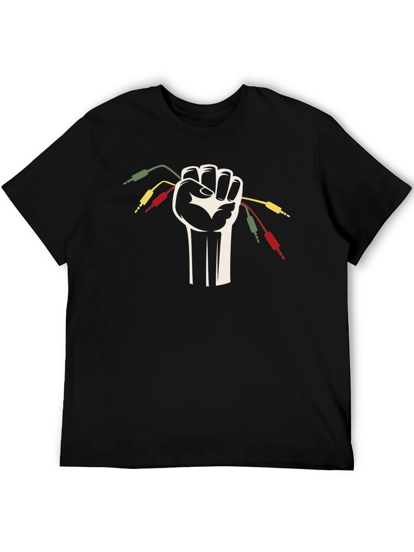 Retro Audio Fist Black T-Shirt - Musician Style