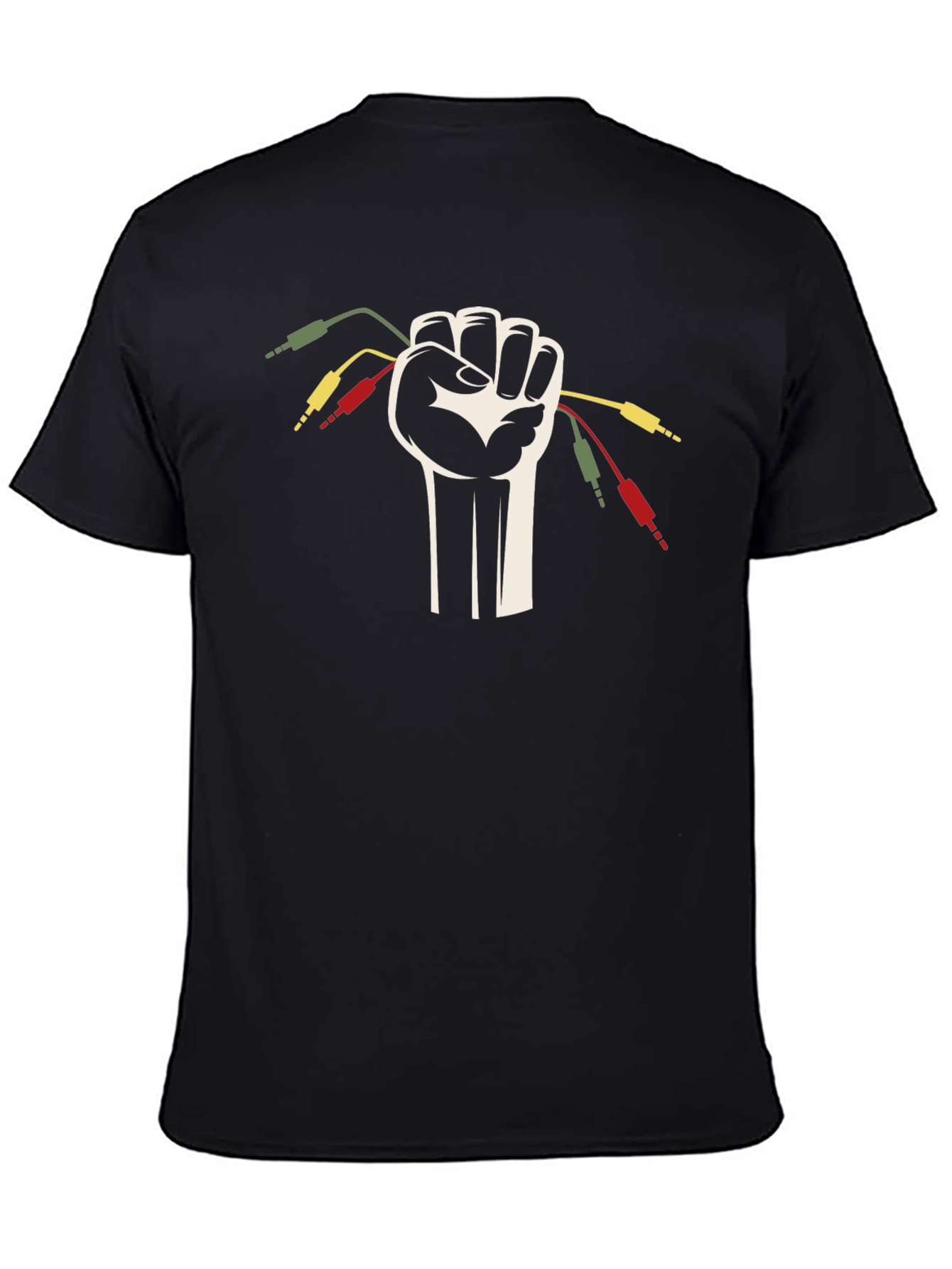 Retro Audio Fist Black T-Shirt - Musician Style