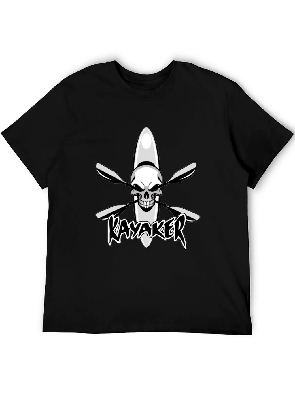 Kayaker Skull Graphic Black T-Shirt