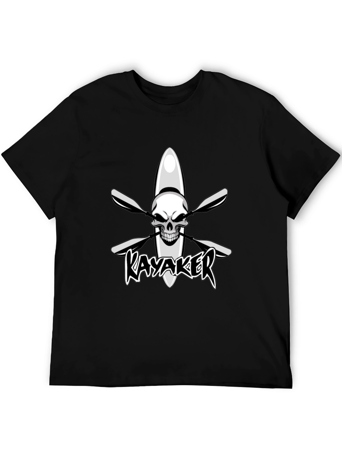 Kayaker Skull Graphic Black T-Shirt
