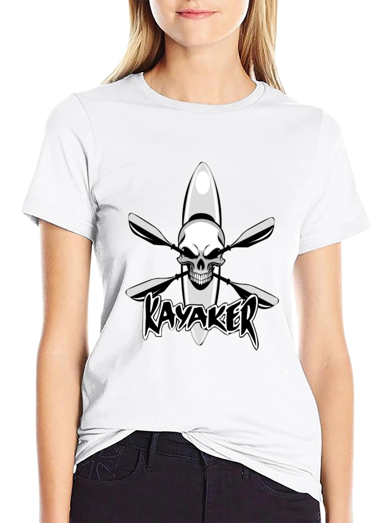 Kayaker Skull Graphic Black T-Shirt