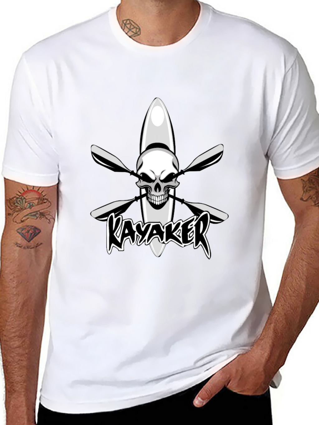 Kayaker Skull Graphic Black T-Shirt