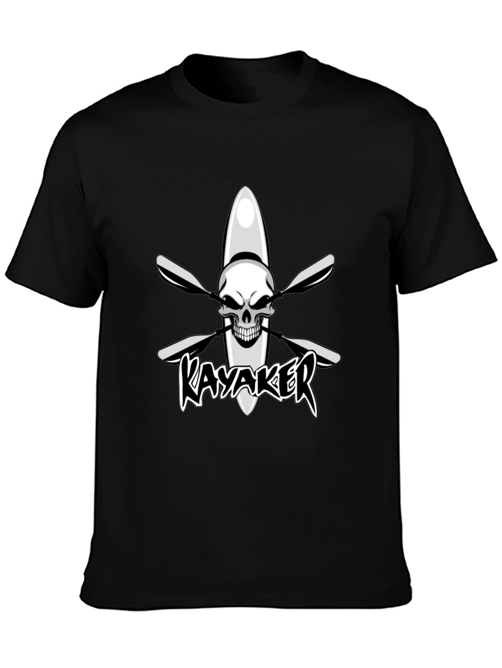 Kayaker Skull Graphic Black T-Shirt