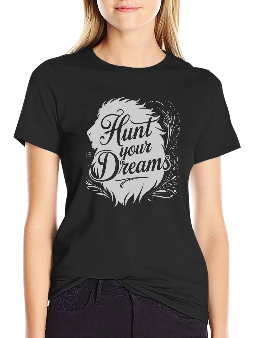 Hunt Your Dreams Lion Graphic T-Shirt