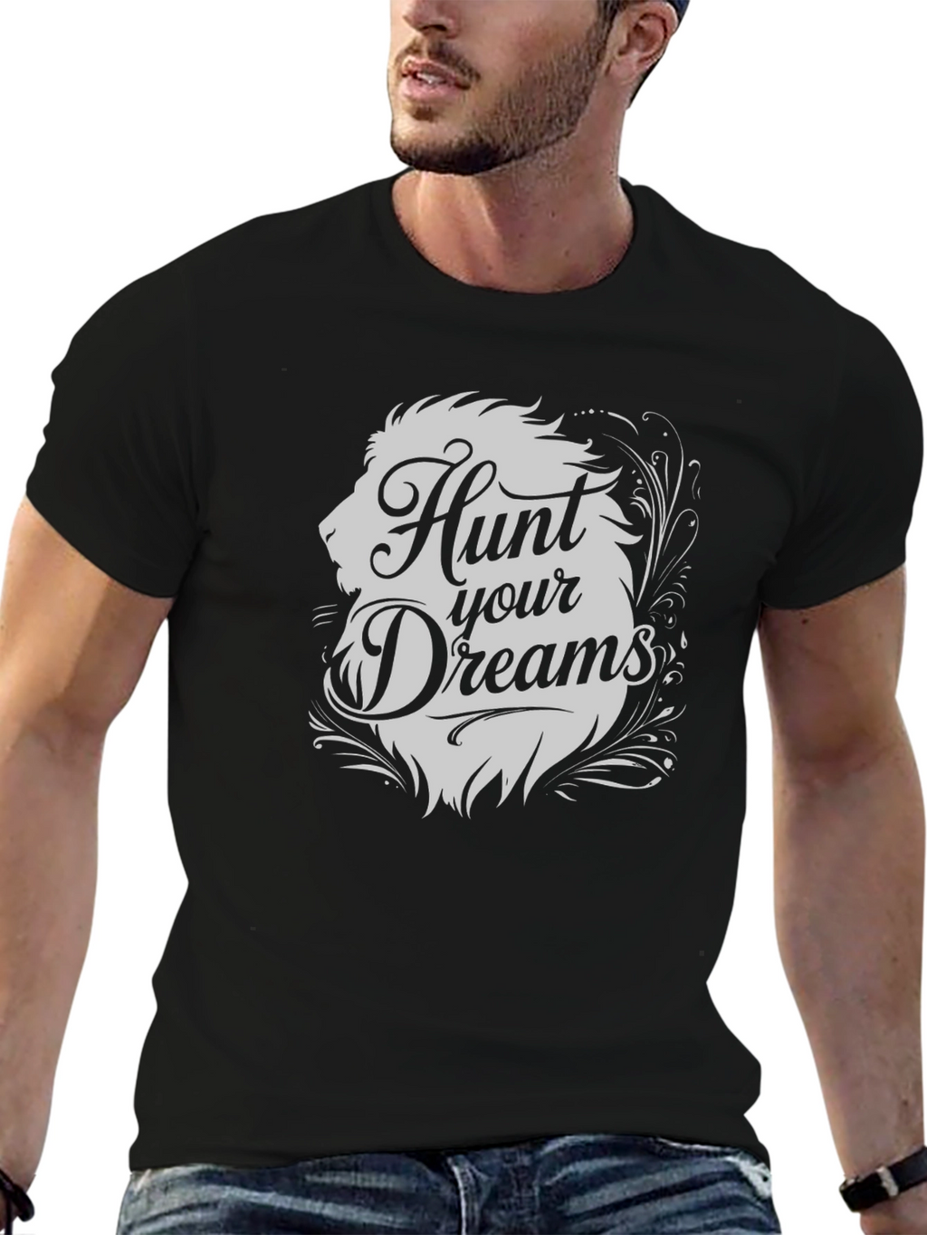 Hunt Your Dreams Lion Graphic T-Shirt