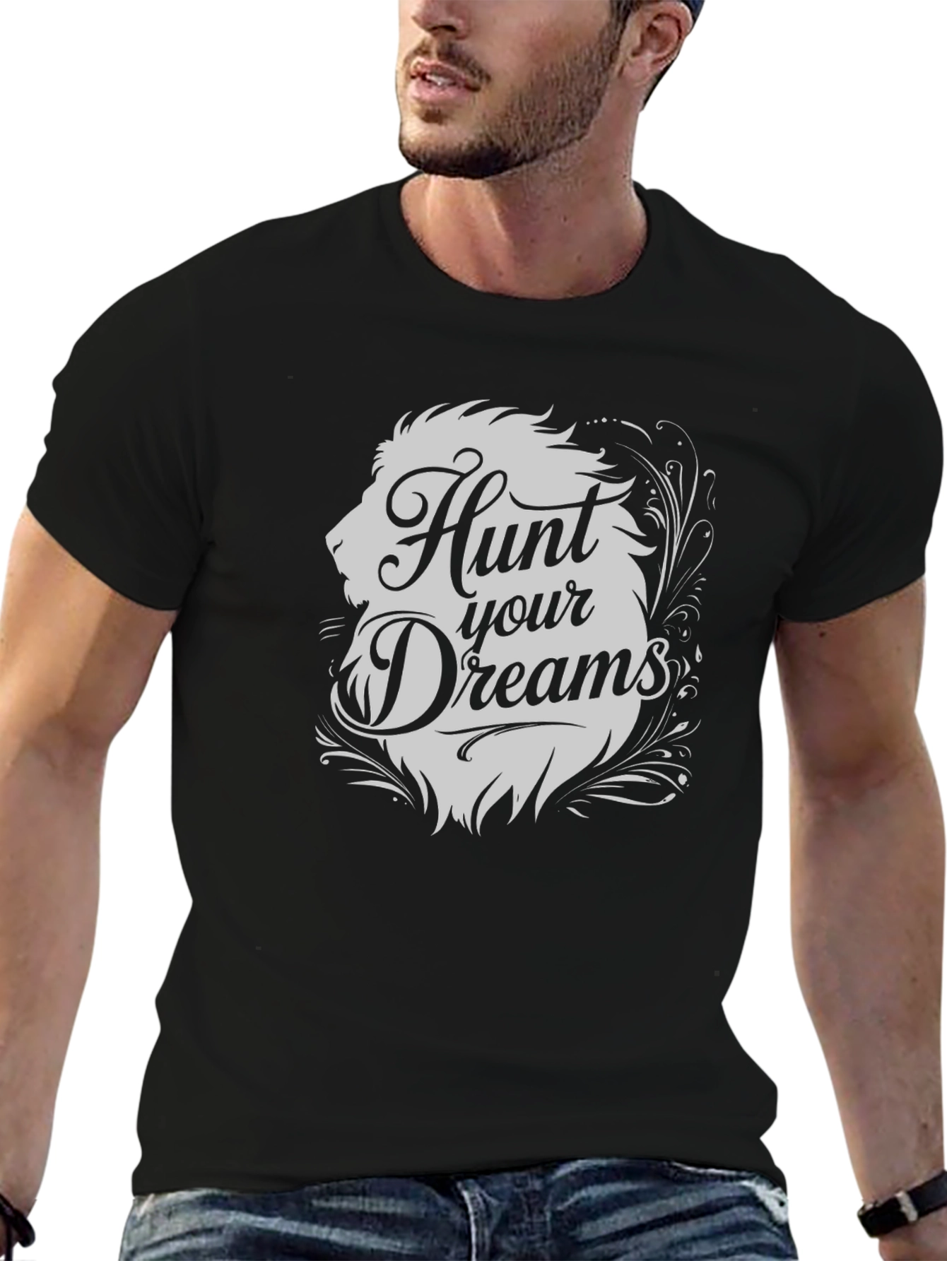 Hunt Your Dreams Lion Graphic T-Shirt