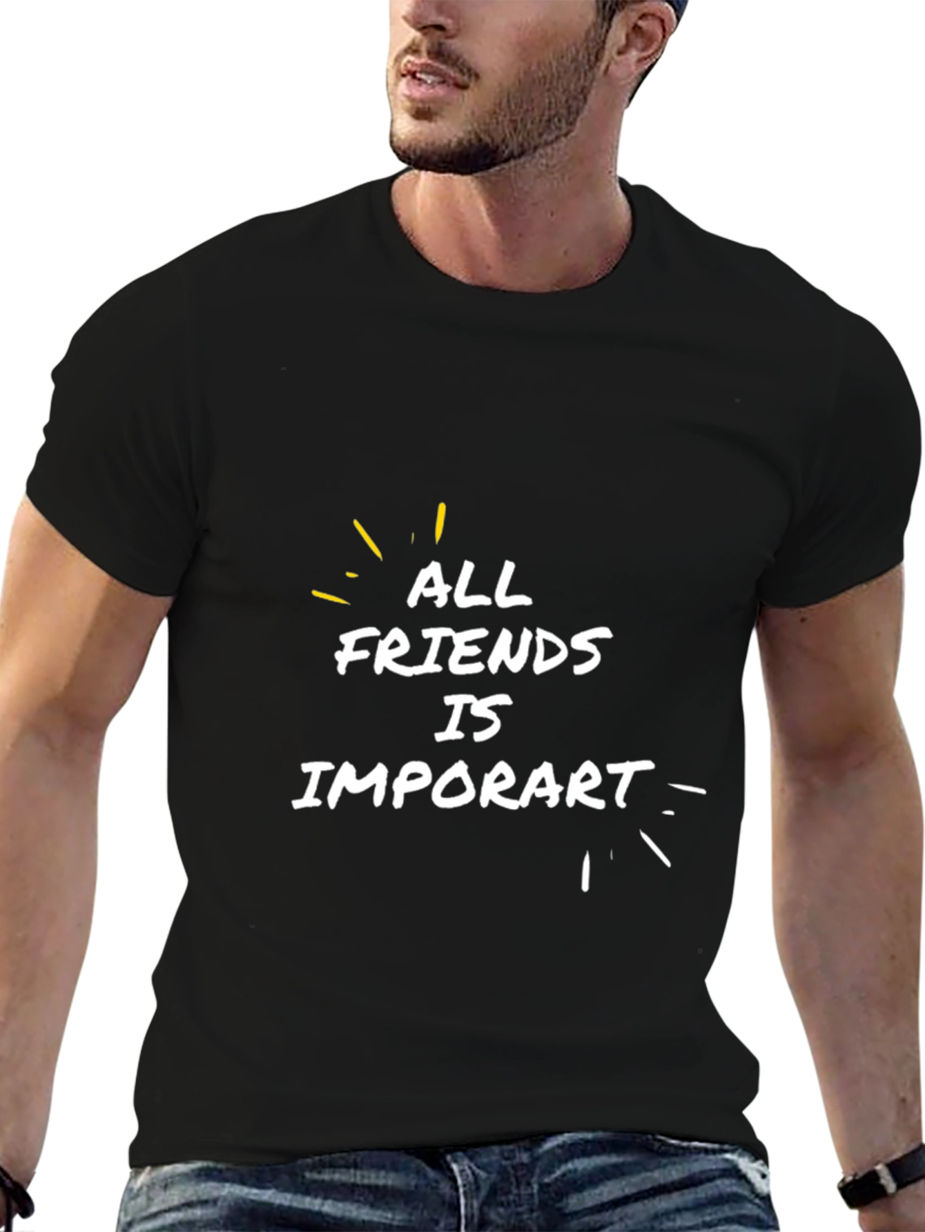All Friends is Important Black T-Shirt