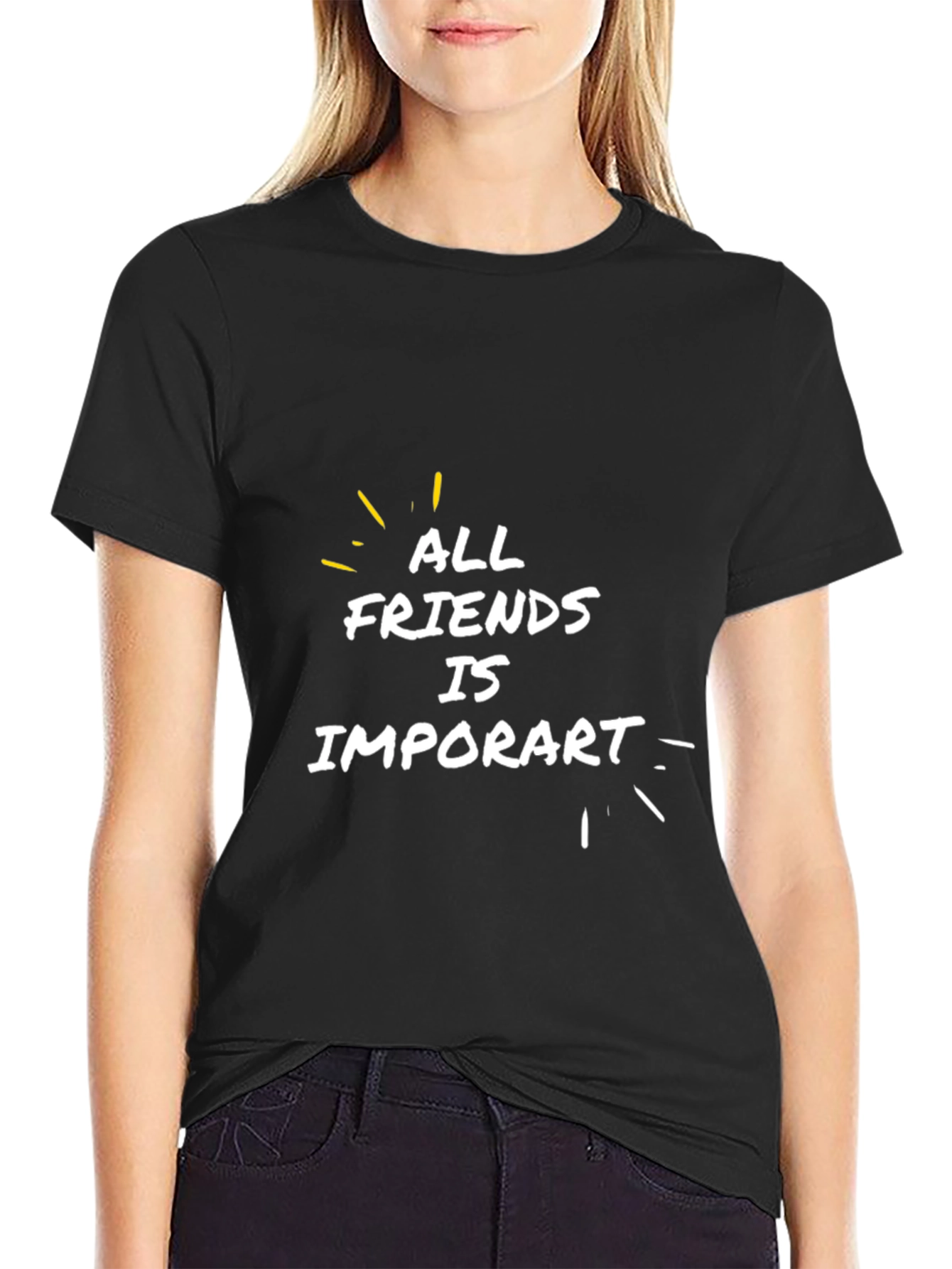 All Friends is Important Black T-Shirt