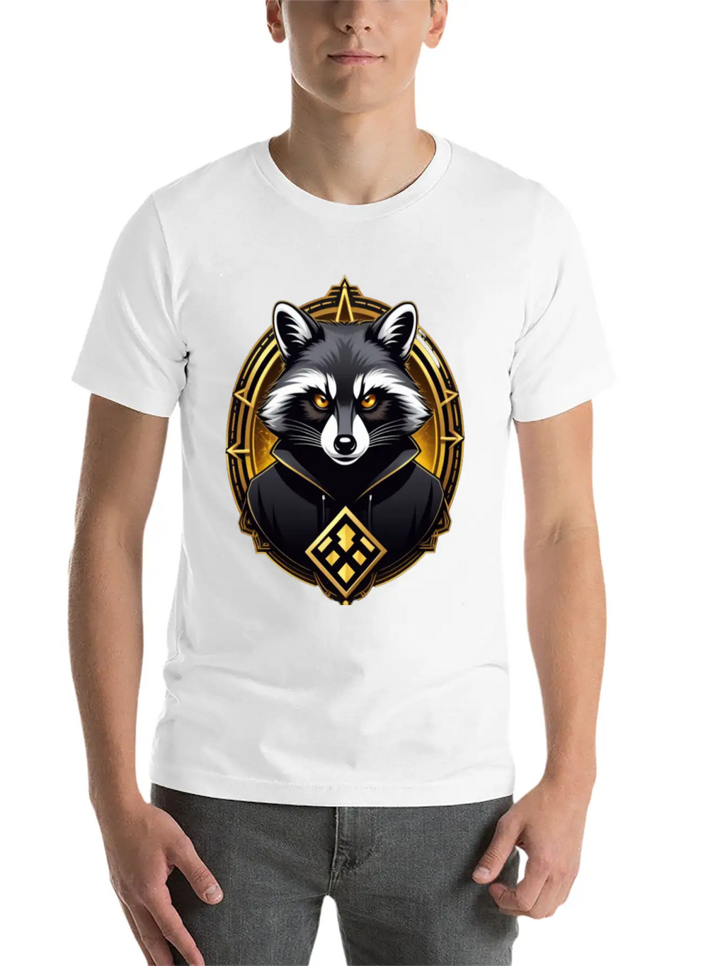 Hacker Racoon Stylish Everyday T-Shirt – Unisex Basic Cotton Tee