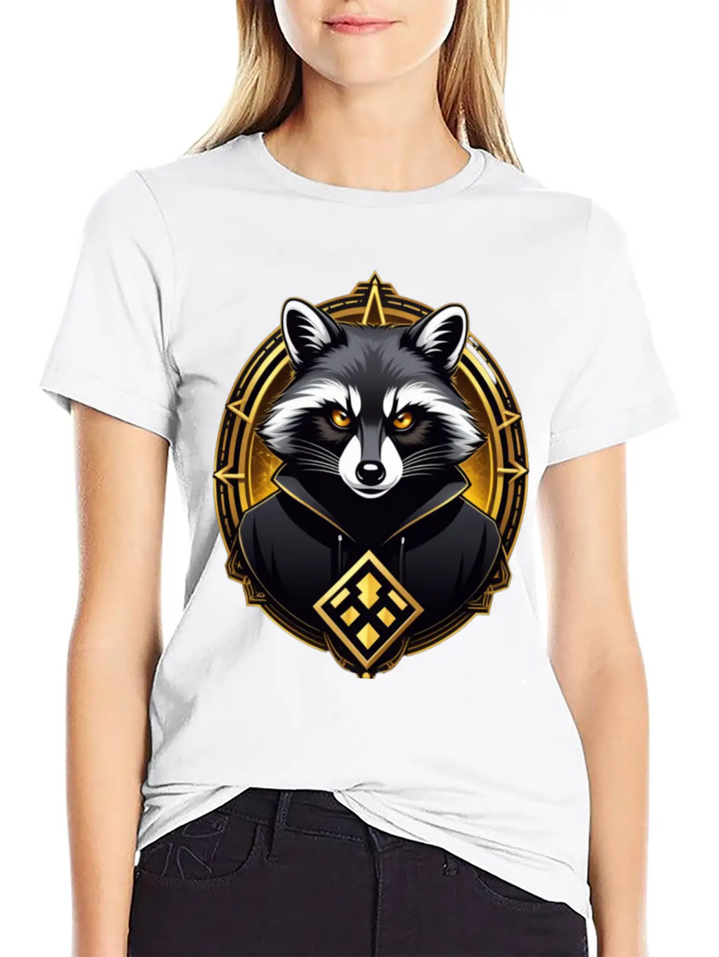 Hacker Racoon Stylish Everyday T-Shirt – Unisex Basic Cotton Tee