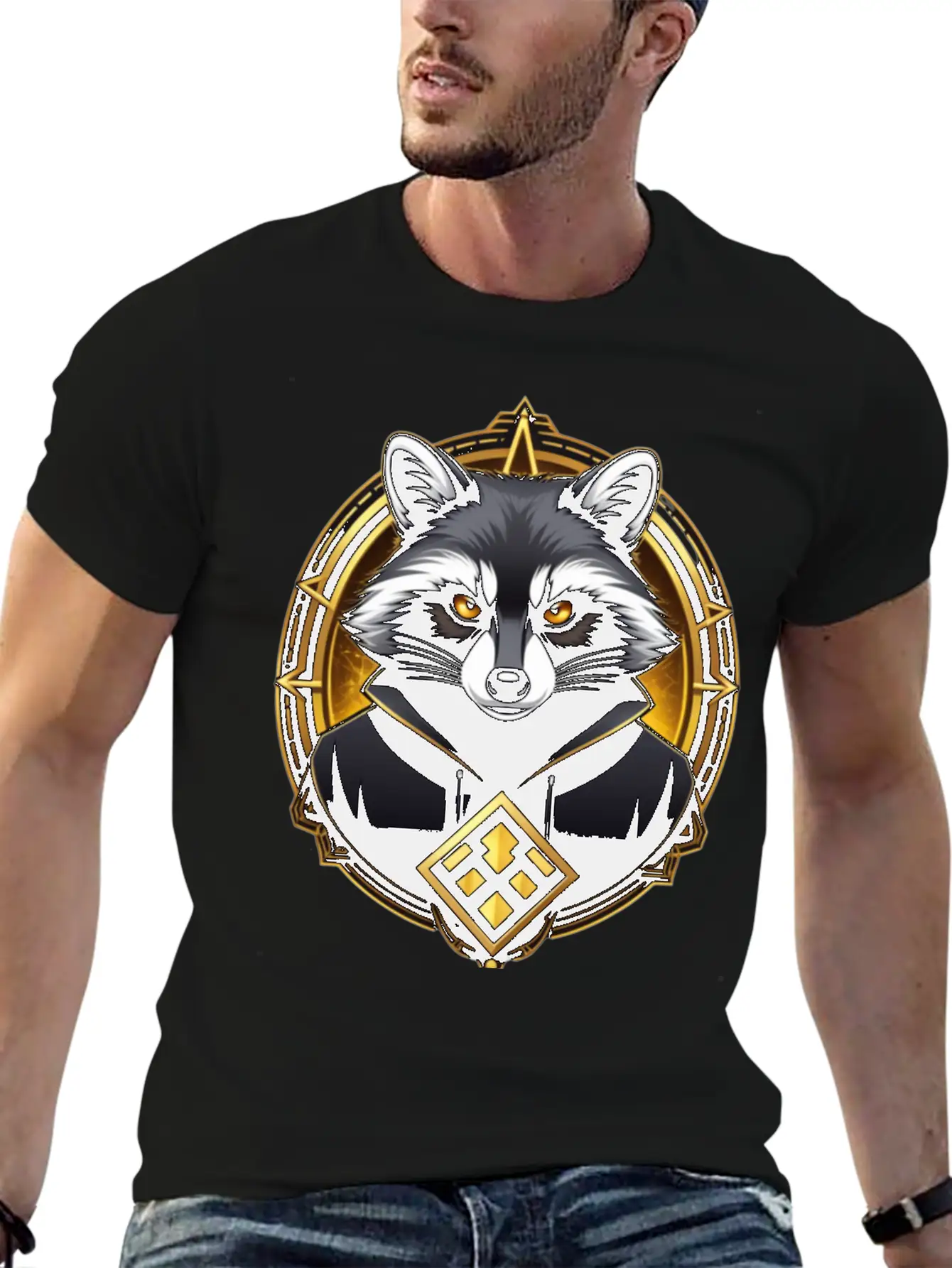 Hacker Racoon Stylish Everyday T-Shirt – Unisex Basic Cotton Tee