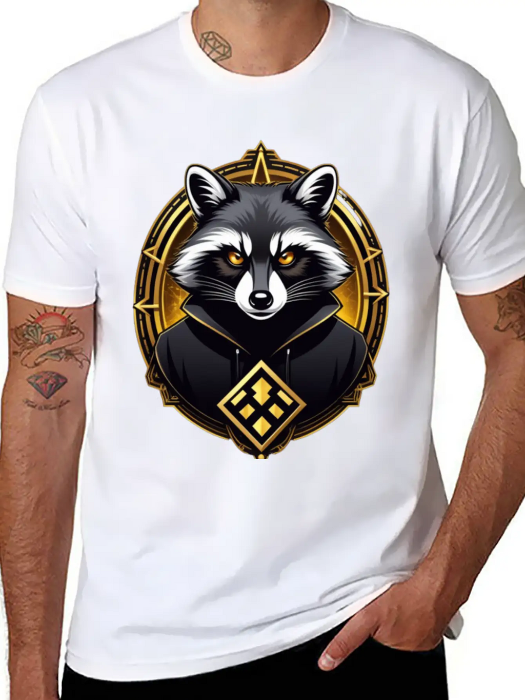 Hacker Racoon Stylish Everyday T-Shirt – Unisex Basic Cotton Tee