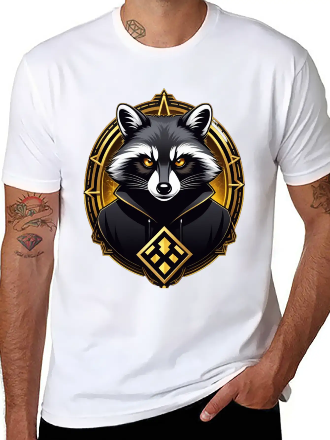 Hacker Racoon Stylish Everyday T-Shirt – Unisex Basic Cotton Tee